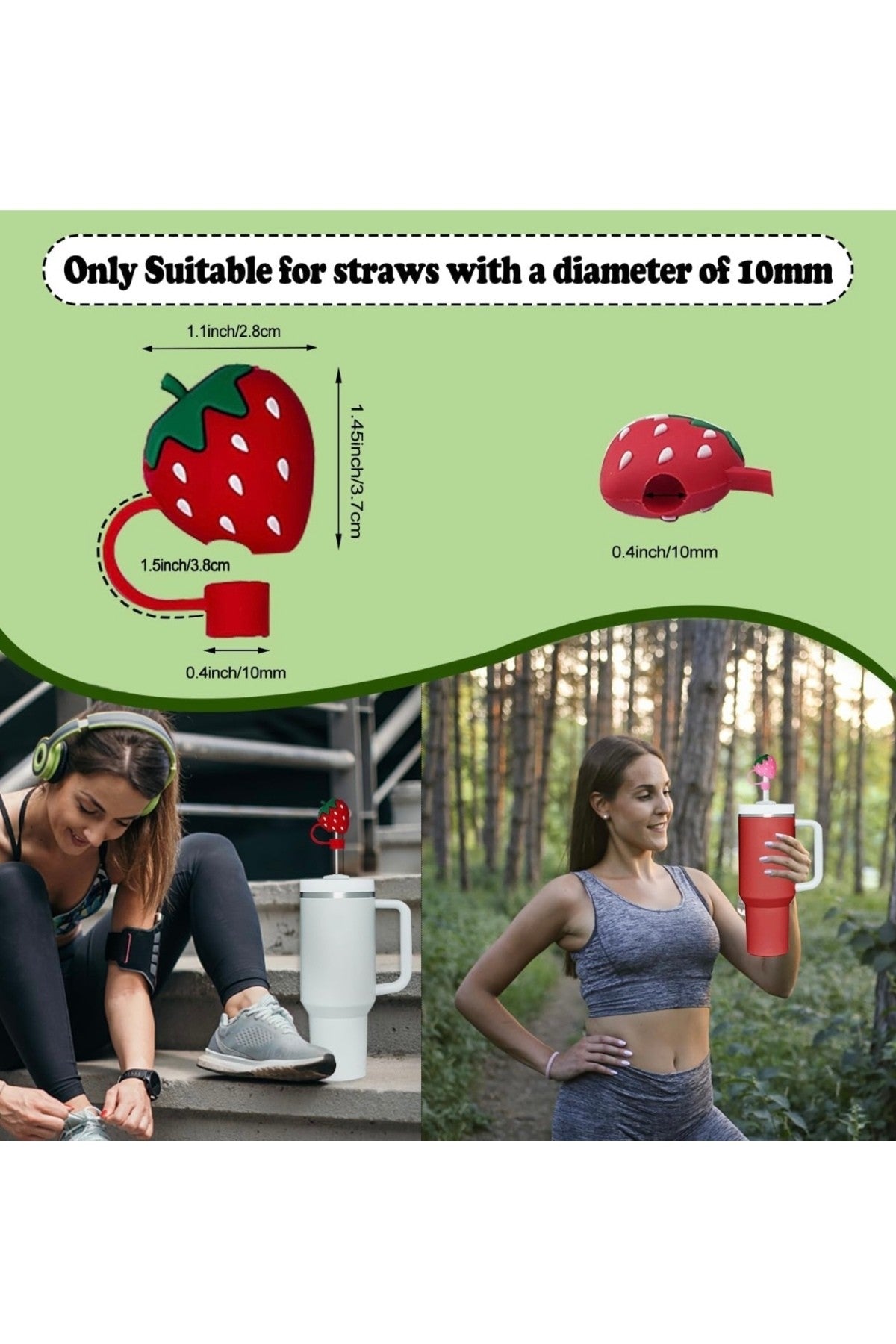 4 Adet 10 Mm Stnly Quencher Uyumlu Gıda Sınıfı Silikon Pipet Kapak Pipet Tıpası
