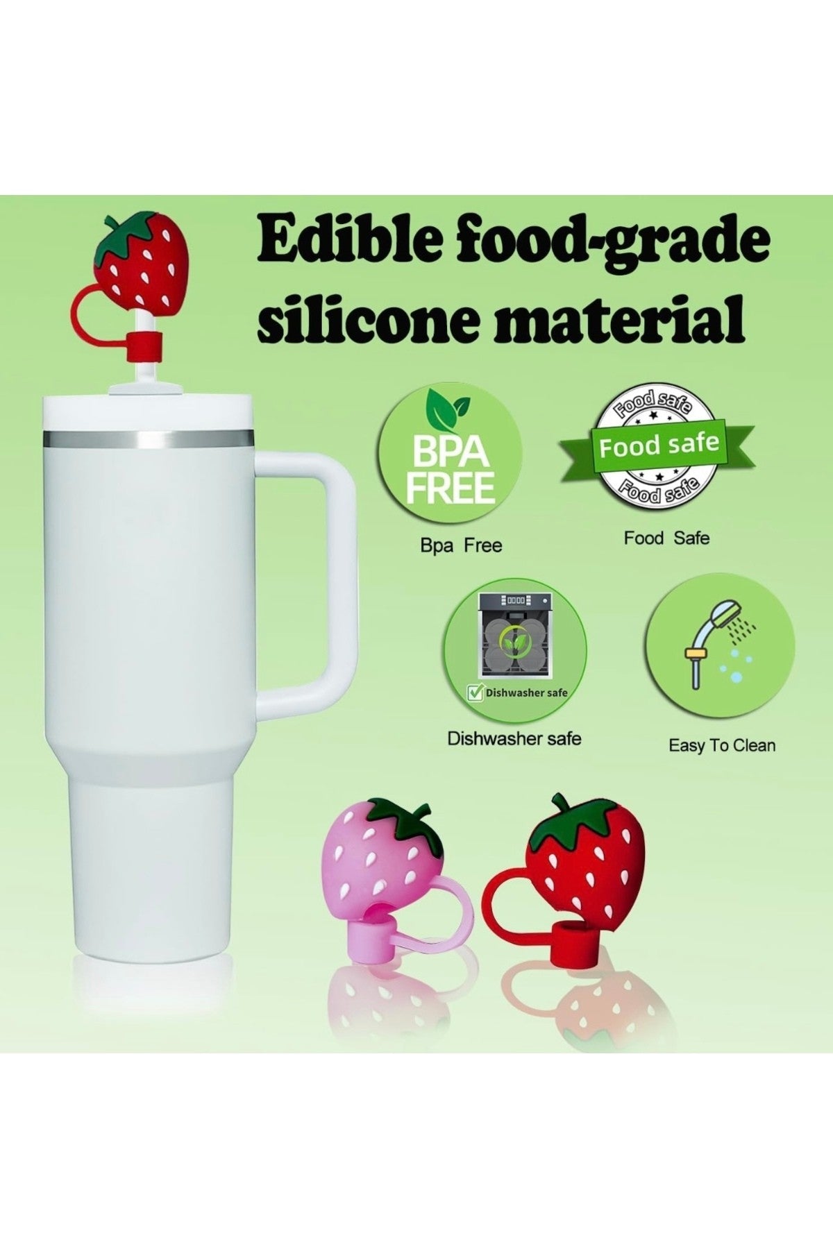 8 Adet 10 Mm Stnly Quencher Uyumlu Gıda Sınıfı Silikon Pipet Kapak Pipet Tıpası