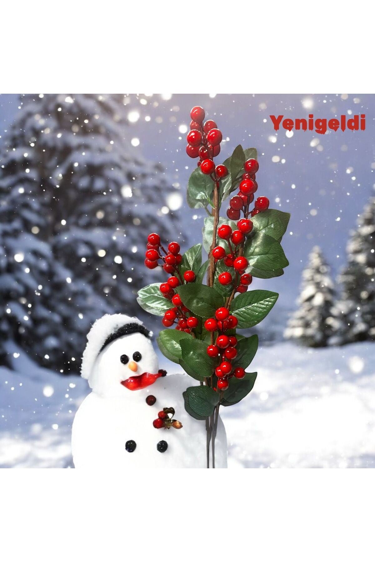 Yılbaşı Kokina Dallar Noel Ağacı Dekorasyonu Için Yılbaşı Red Berry Yeni Yıl Süsleri T1131