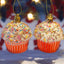 Kırmızı 6 Cm Cupcake Parti Süslemeleri , Yılbaşı Ağacı Cupcake Yeni Yıl Doğum Günü Partisi Süsü T-74