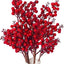 4 Adet Yılbaşı Kokina Kırmızı Berry Sapları Noel Berry Dalları t106