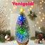 1 Adet 15-18 Cm Kendinden Işıklı Işıklı Masaüstü Yılbaşı Ağacı Çok Renkli Led Işıklar Ahşap Tabanlı