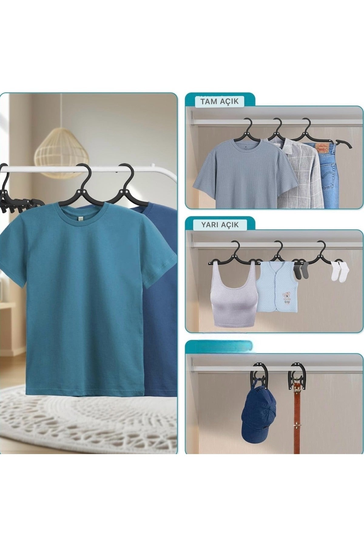 8 Adet Katlanabilir Seyahat Askısı Foldable Hanger