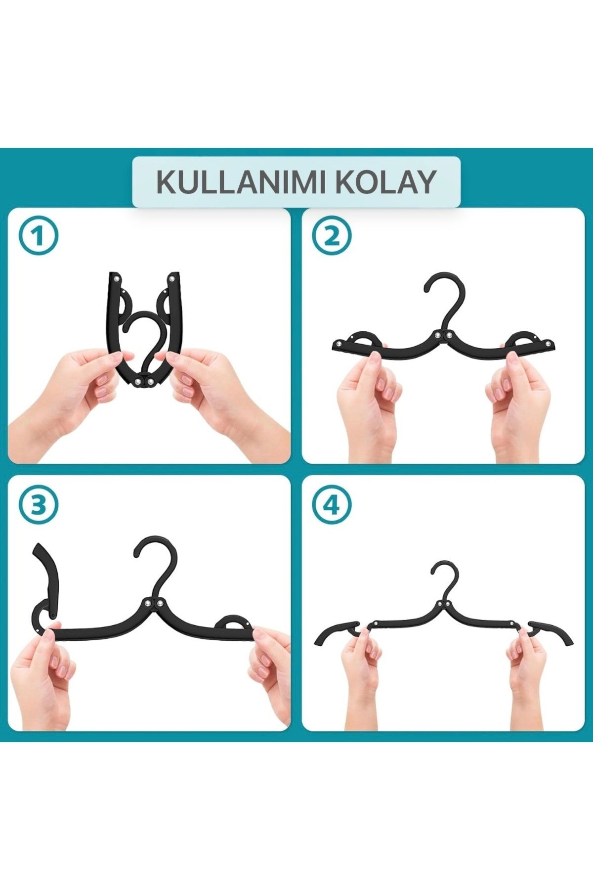 4 Adet Katlanabilir Seyahat Askısı Foldable Askı Hanger