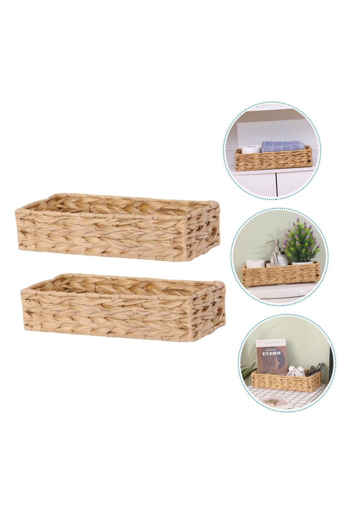 1 Adet Düzenleyici (9*16*38 Cm ) El Yapımı Uzun Hasır Sepet Dolap ,mutfak ,banyo Organizer