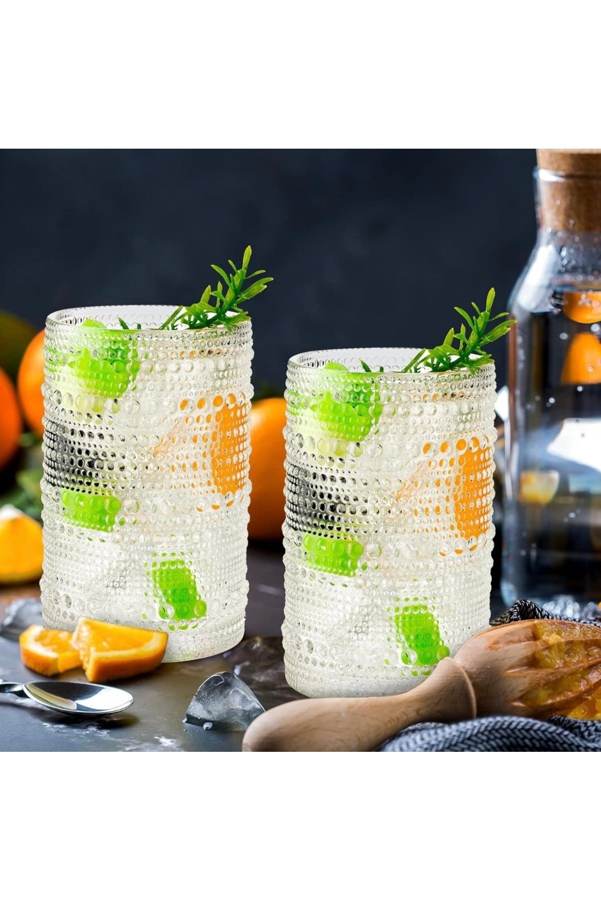 4 Adet y37 420 ml Vintage Hobnail Bardak Antika Boncuk Kabartmalı KahveViski