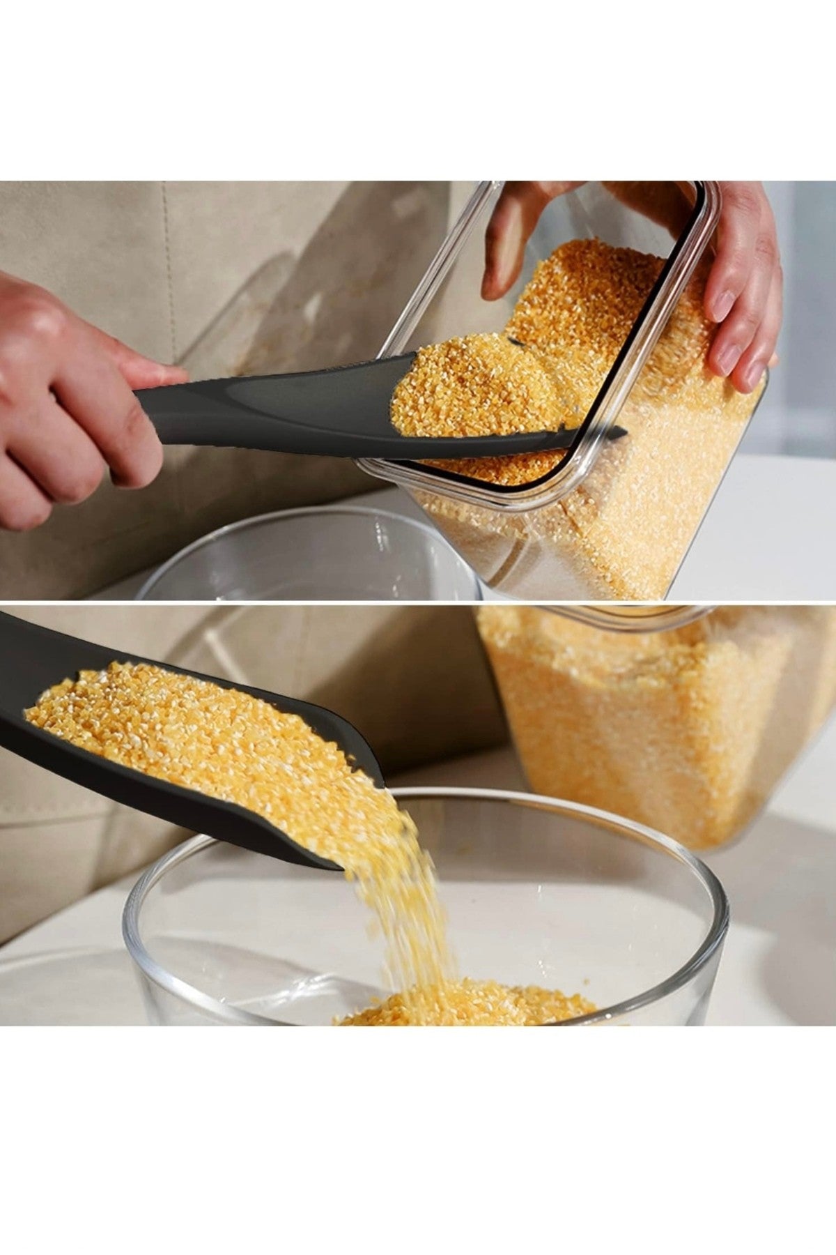 1adet Silikon Kaşık (2Sİ 1 ARADA) Spatula Yapışmaz