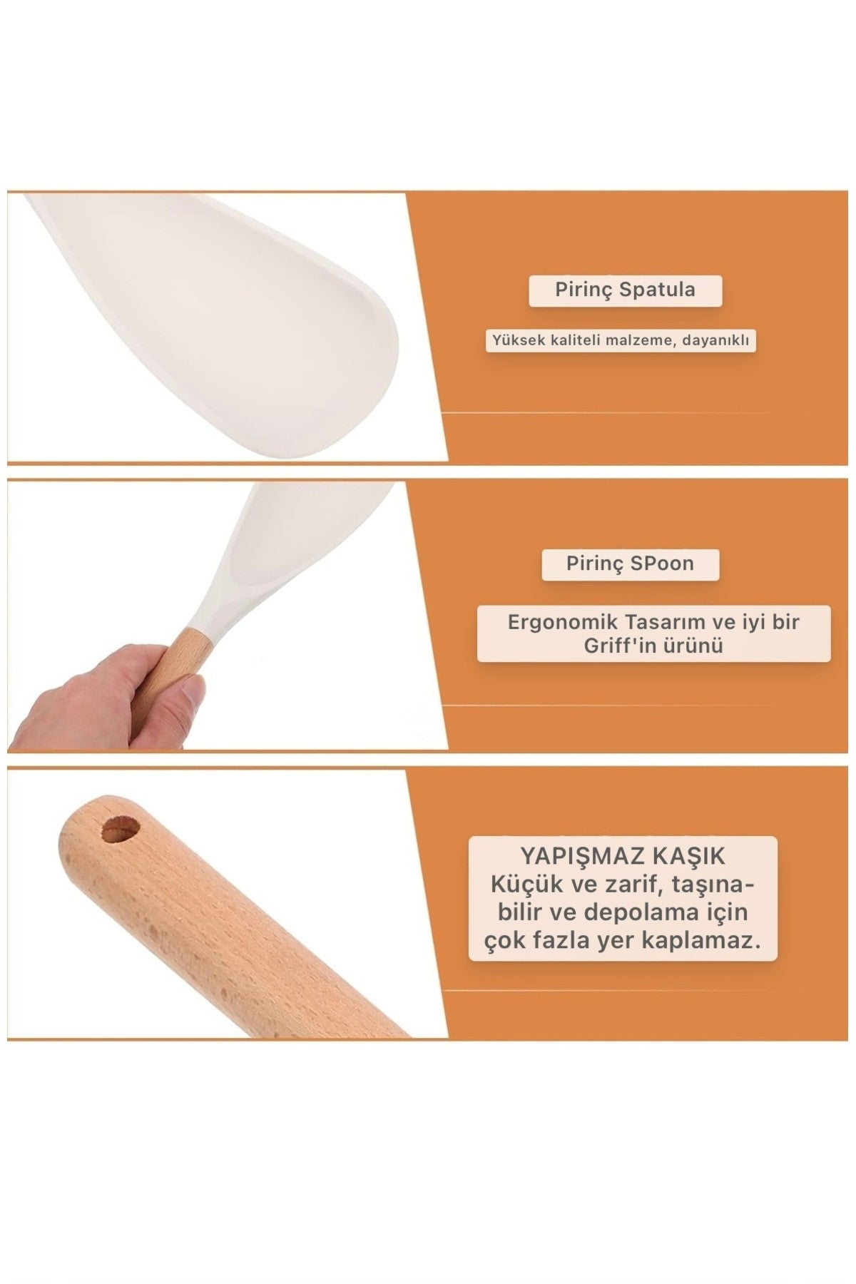 2 Adet Silikon Spatula Kaşık (2 si 1 arada)