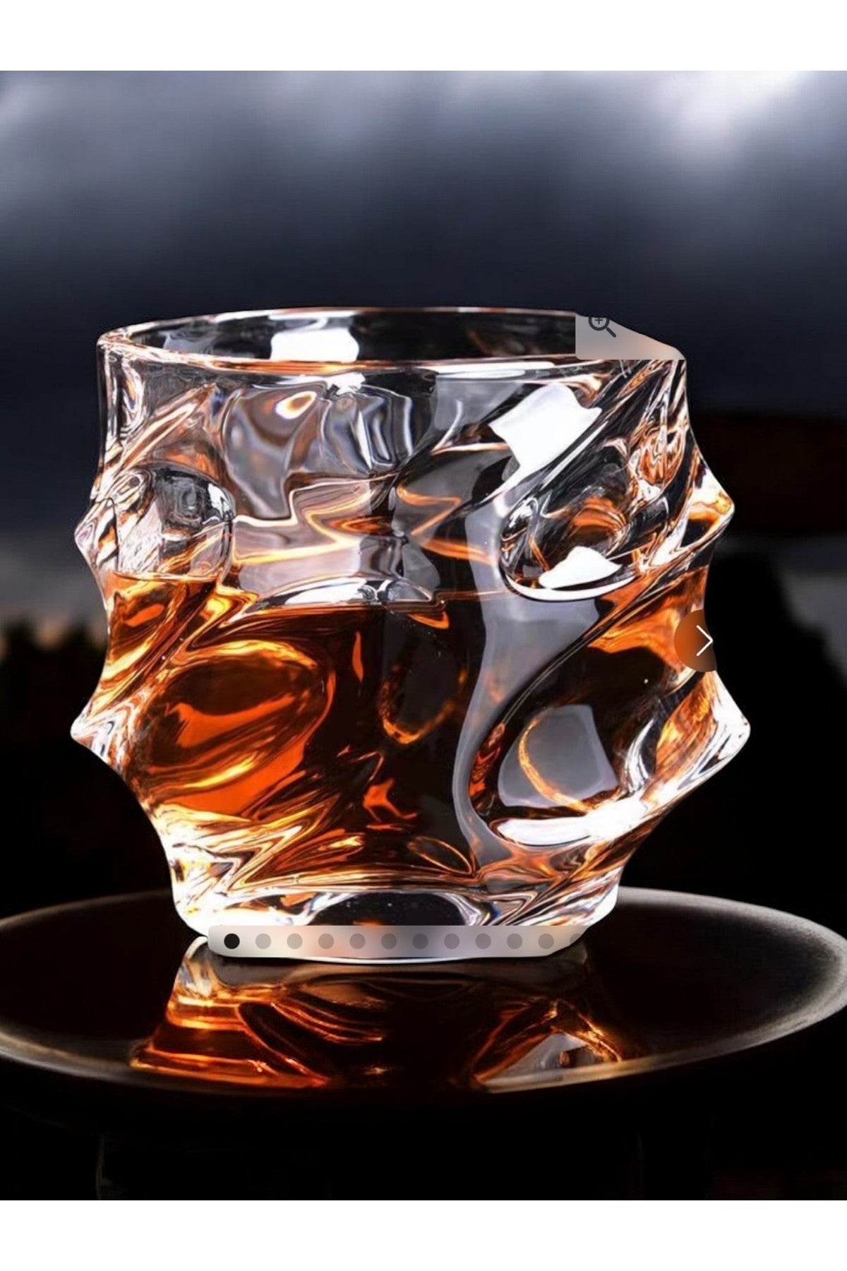 Iskoç Tarzı El Yapımı Kurşunsuz Kristal Viski Bardağı, 300 ml Kokteyl Bourbon Sunum Bardağı