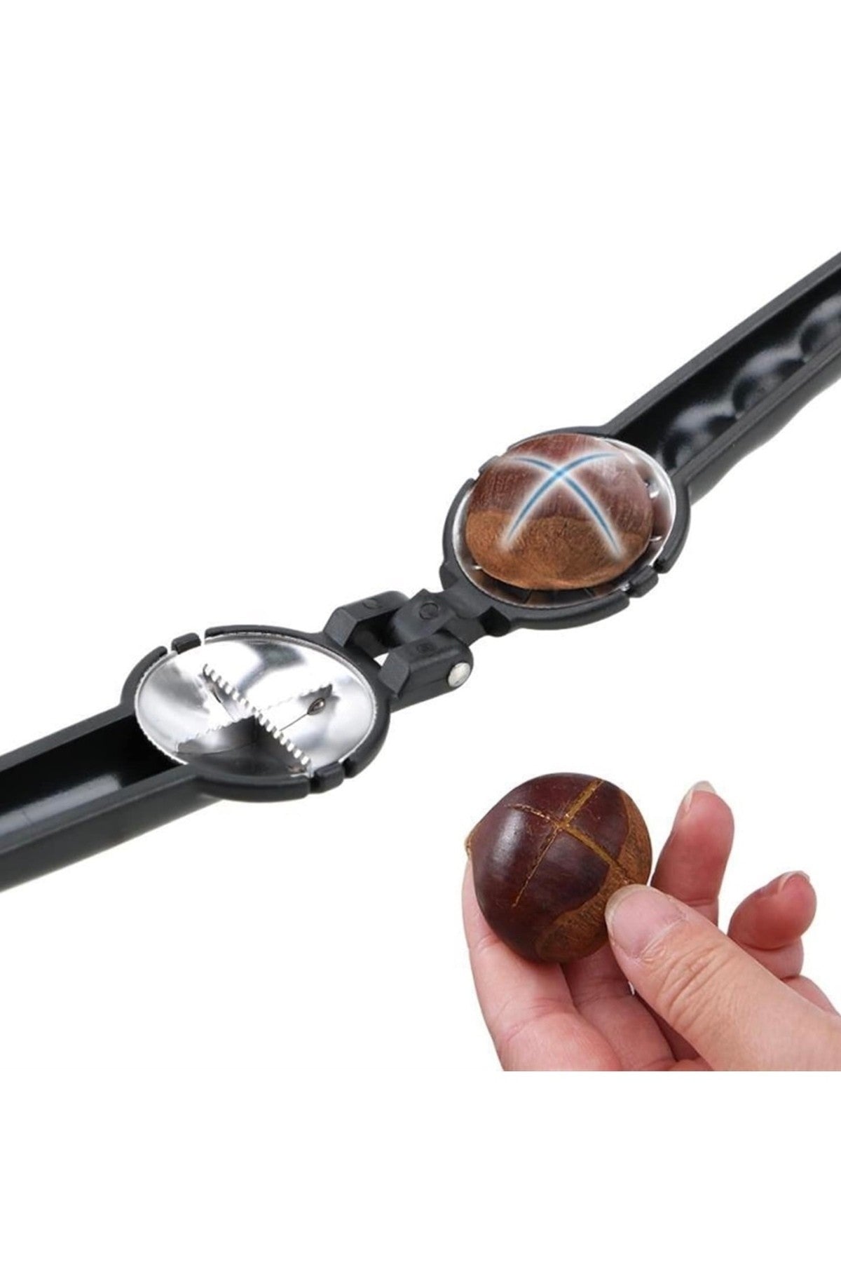 1 Adet Yeni Tasarım Ergonomik Paslanmaz Çelik Hazneli Ceviz Kırıcı Kestane Kesici