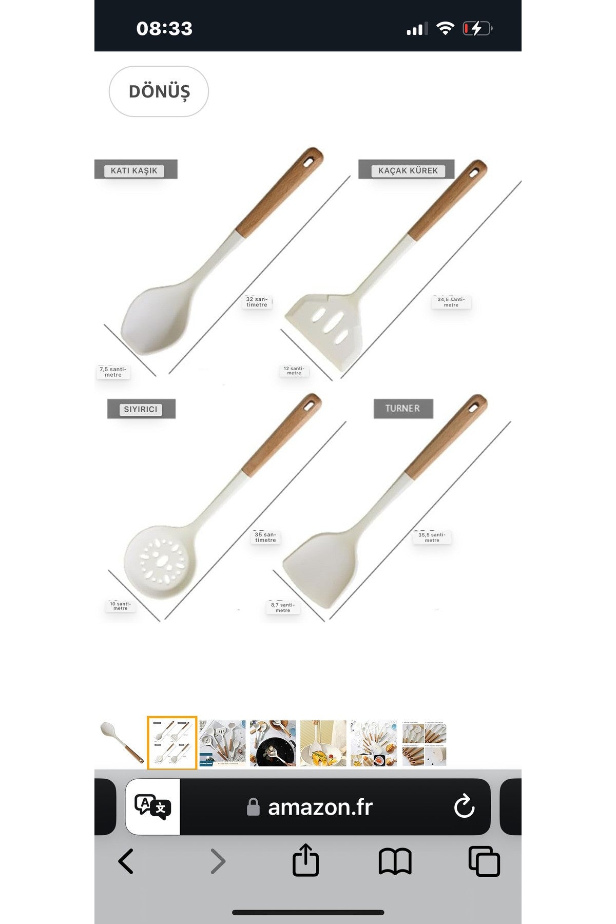 2 Adet Kepçe Spatula Çizmez Isıya Dayanıklı