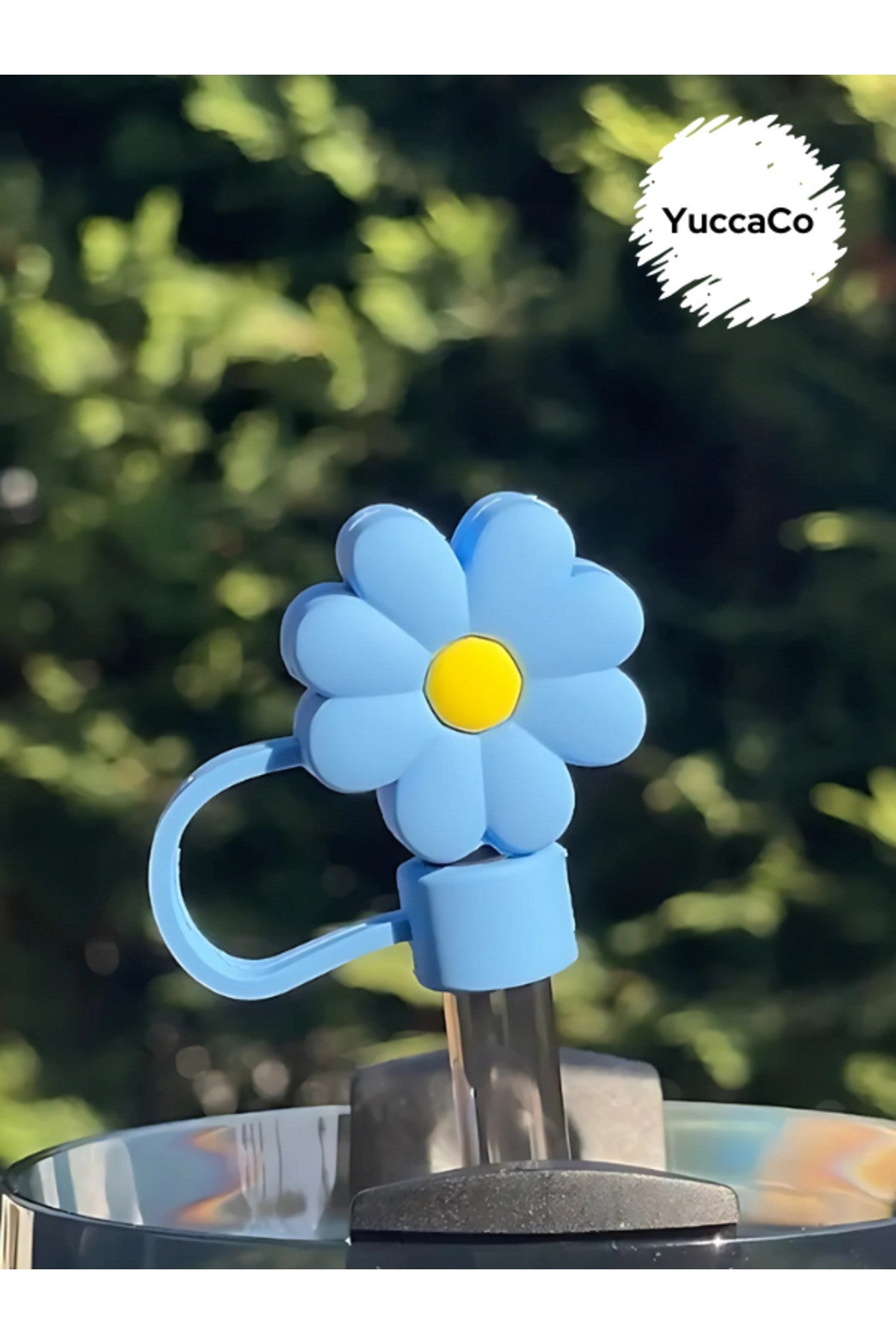 2 Adet Termos Uyumlu Çiçekli Aksesuar/ Pipet Koruyucu/ Çiçek Pipet Kılıfı/ Pipet Tıpası