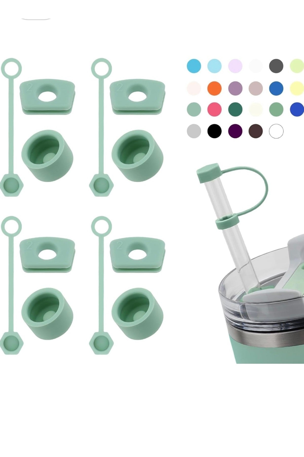 1 set (3 parça ) okaliptüs , pipet için 40 ve 30 oz Termos için Sızdırmaz Seti