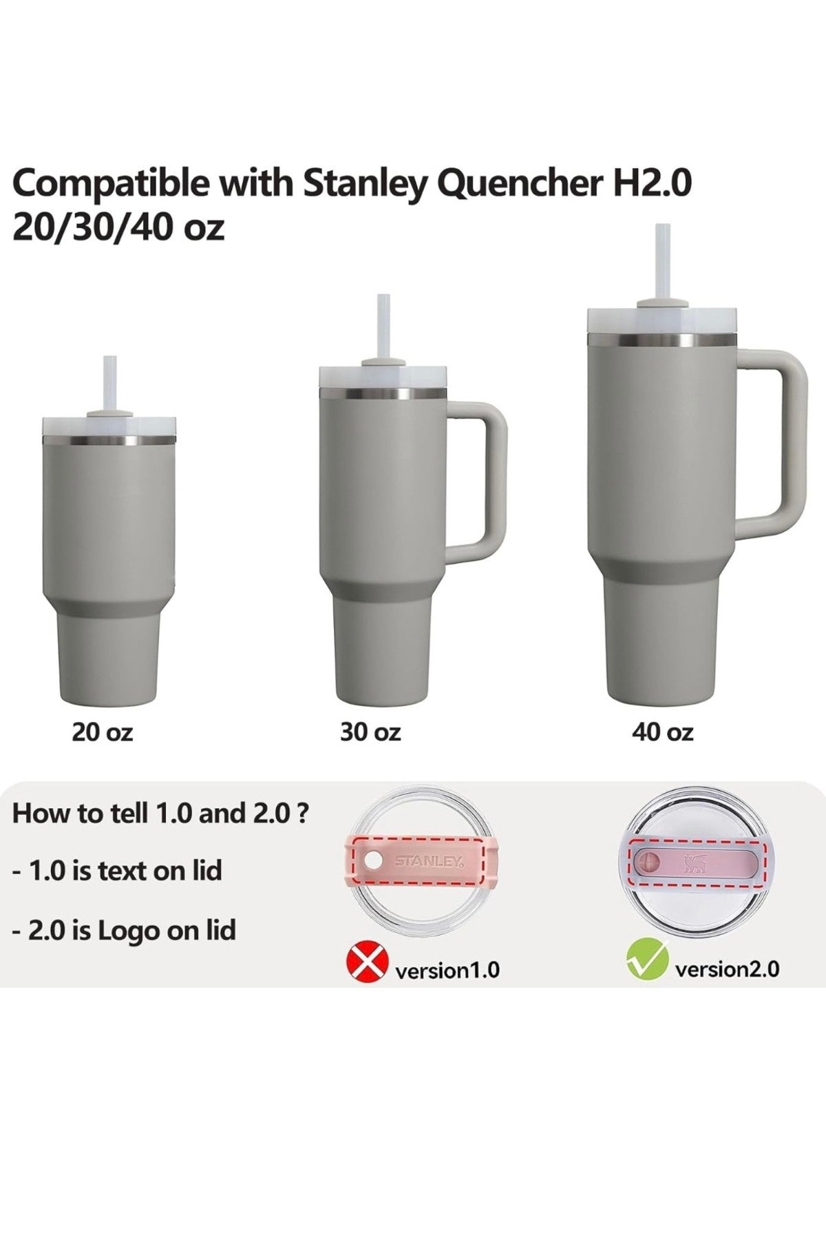 1 set ( 3 parça ) Gri10 mm Pipetli 40 ve 30 oz Termos için Sızdırmaz Seti