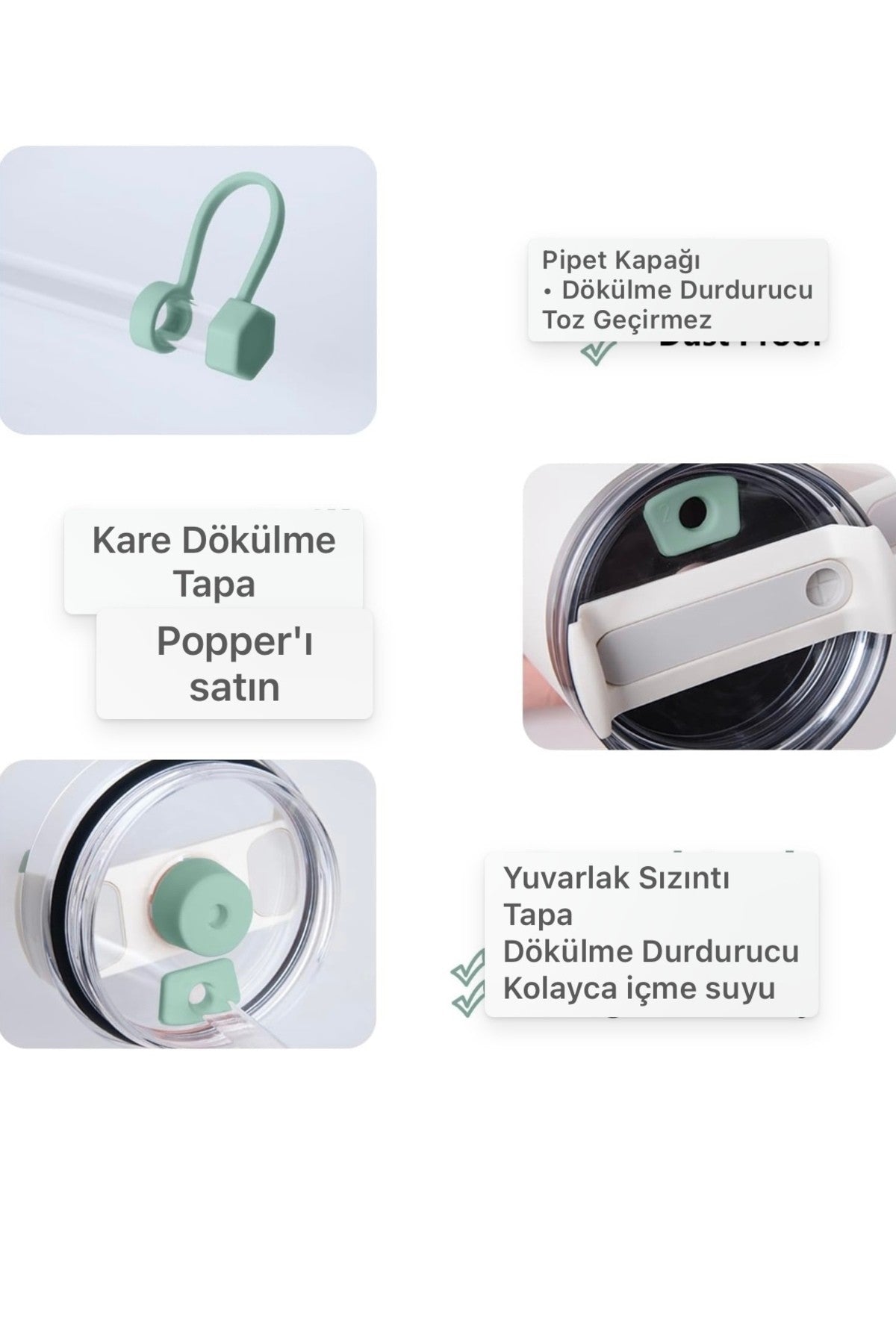 1 set (3 parça ) okaliptüs , pipet için 40 ve 30 oz Termos için Sızdırmaz Seti