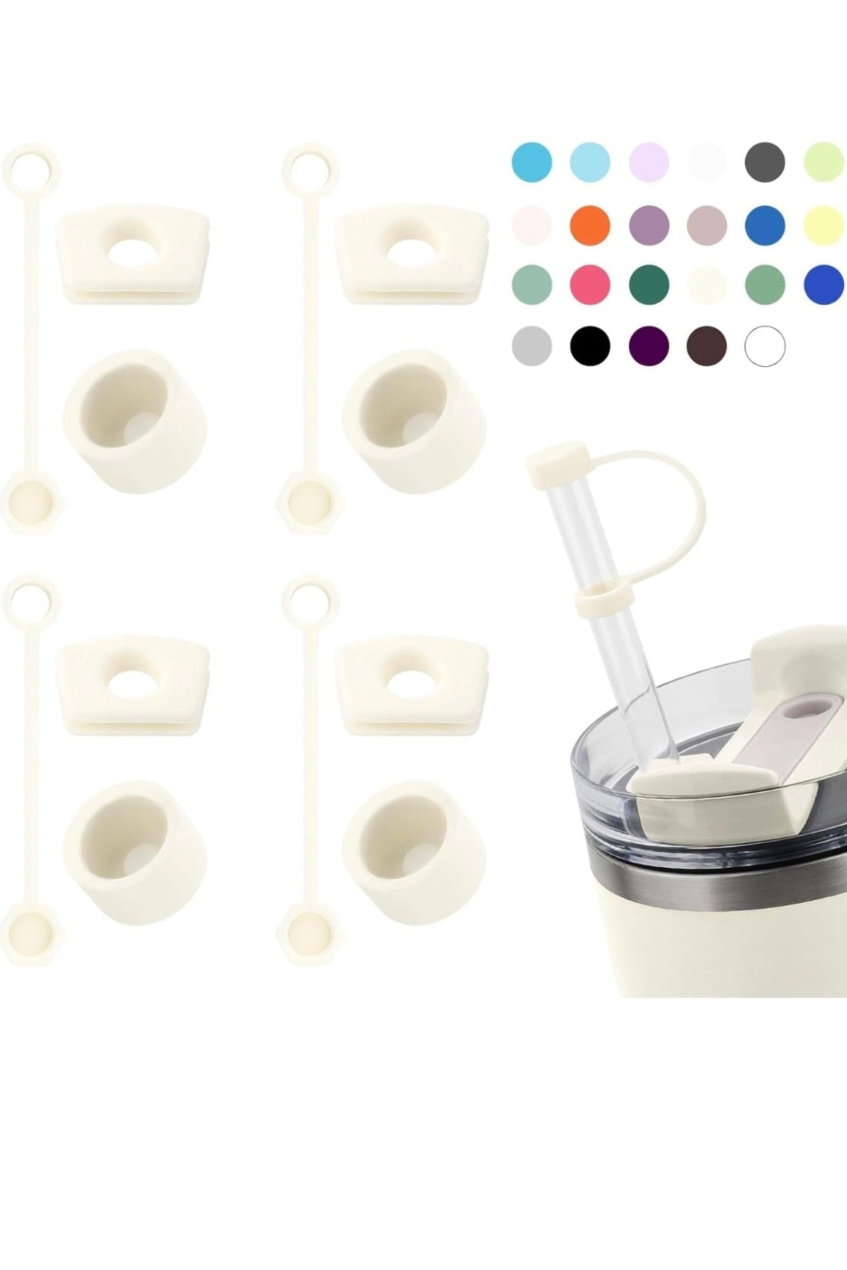 1 set (3 parça ) bej , pipet tıpası 40 ve 30 oz Termos için Sızdırmaz Seti