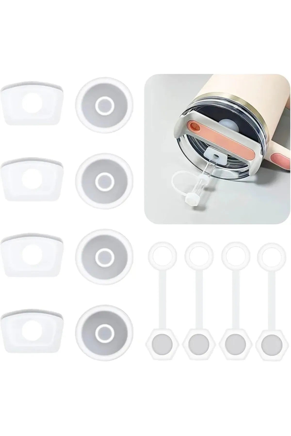 1 Set Şeffaf Stanly Quencher için Silikon Dökülmeye Dayanıklı Sızdırmaz Seti