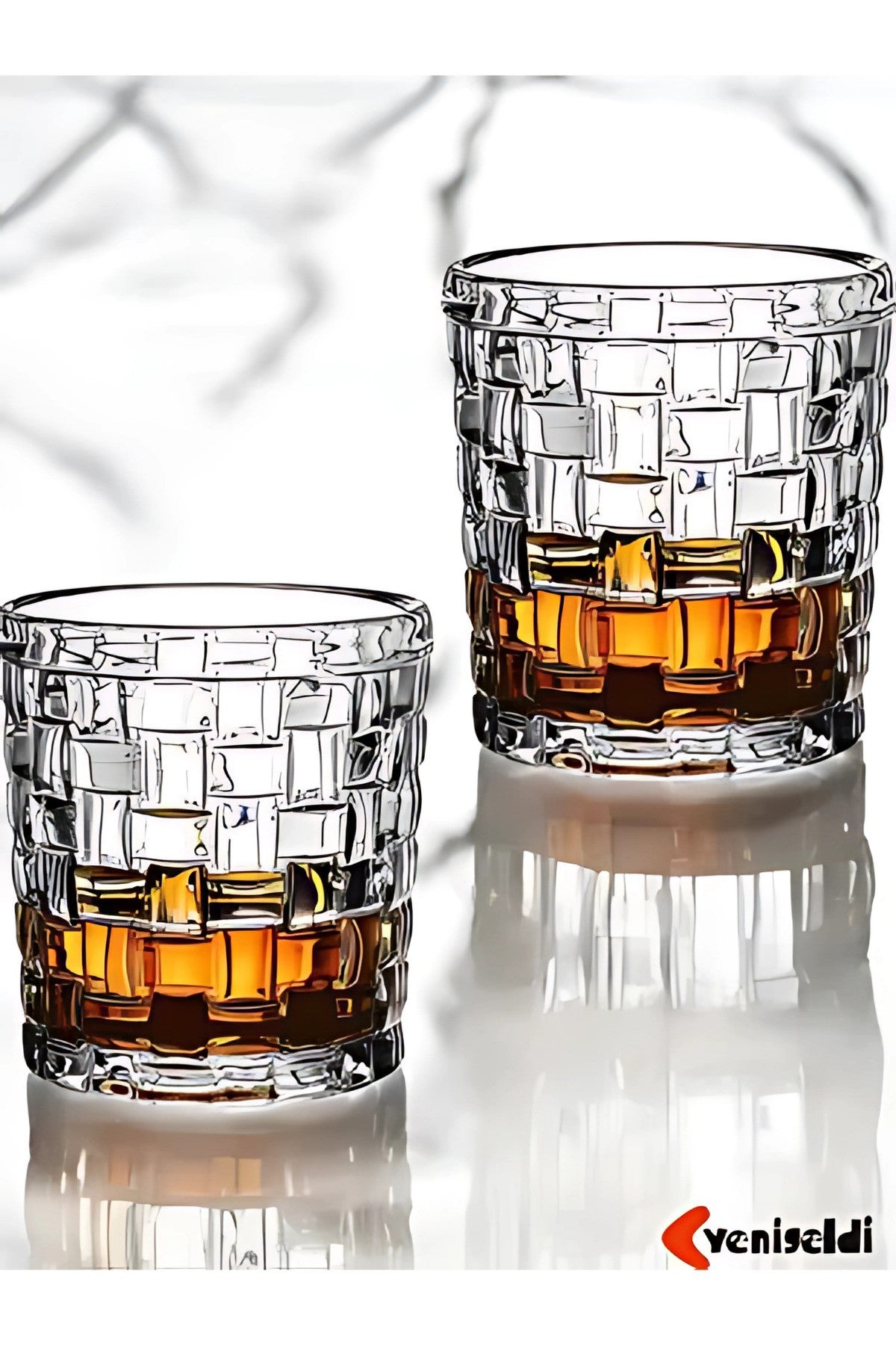 2 Adet Retro Vintage Cam Rattan Bardak Viski Burbon Kokteyl
