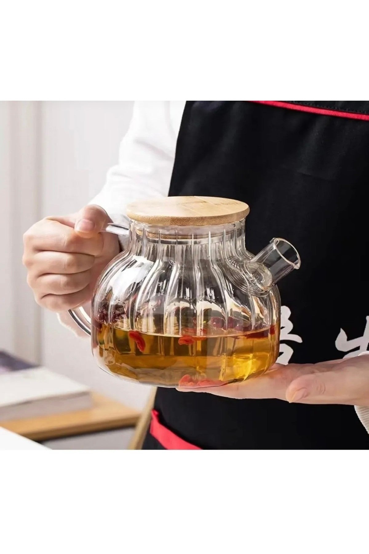 1000 ml Isıya Dayanıklı Borosilikat Cam Çaydanlık Demlik