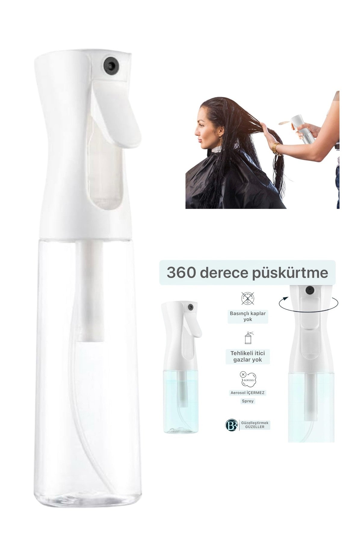 1 Adet 300 ml Çok Amaçlı Sprey Şişesi – Saçlar, Berber ve Kuaför ,Temizlik, Bitkiler