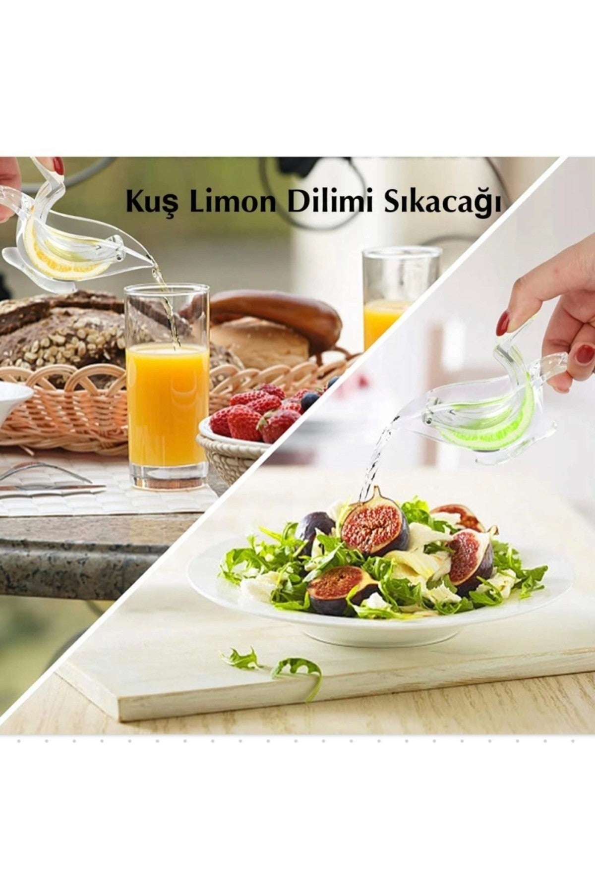 Şeffaf Akrilik Kuş Limon Dilimi Sıkacağı Çay Salata Ihlamur Vs. Için Limon Sıkacak Lemon Squeezer