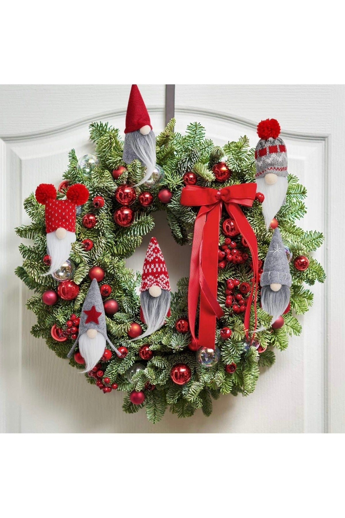 1 Adet Ekose Şapkalı İskandinav Peluş Gnome Yılbaşı Şans Cücesi Süsü Noel Parti Dekorasyon Süs