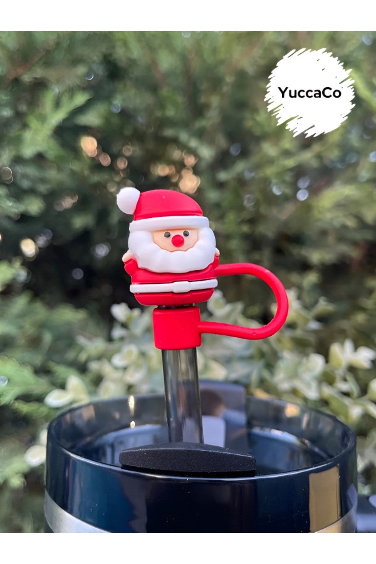 Termos Uyumlu Noel Baba Aksesuar/ Yılbaşı Konseptli Pipet Koruyucu/ Pipet Kılıfı/ Pipet Tıpası