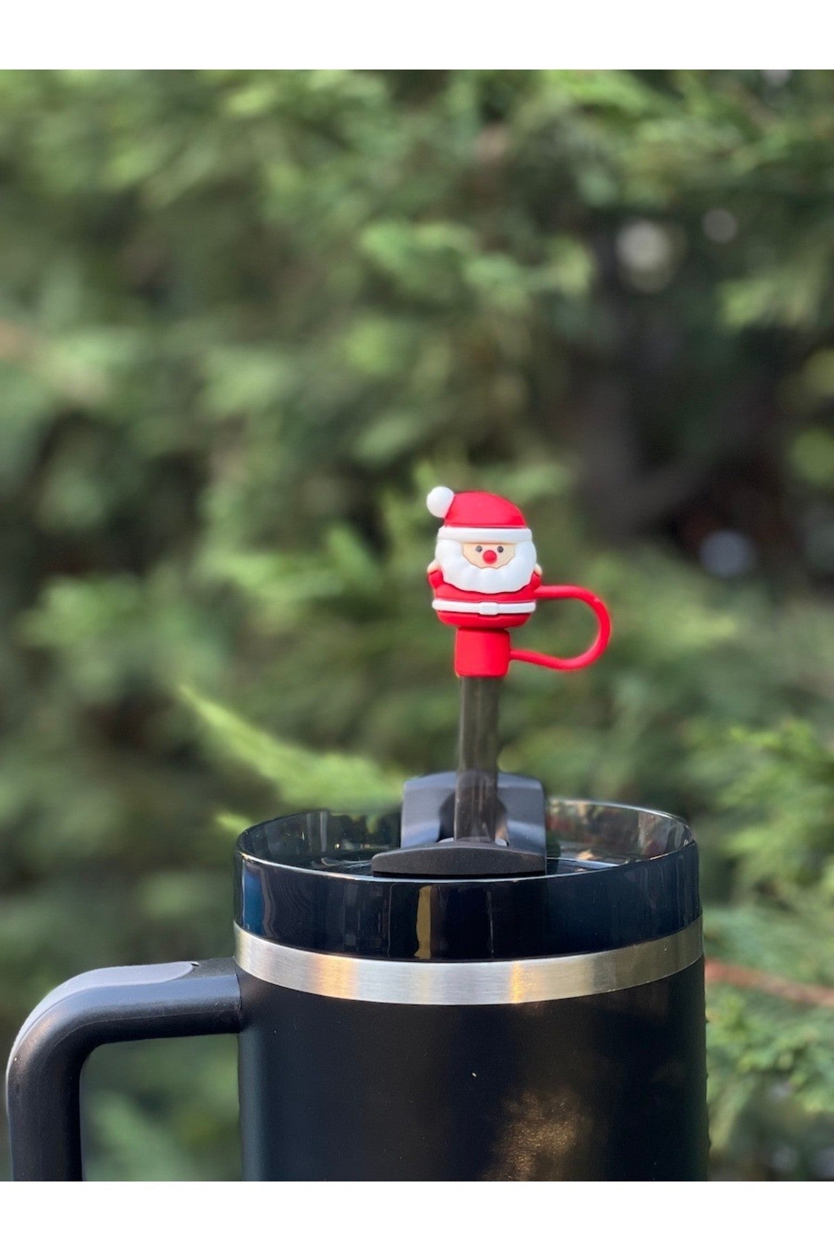 Termos Uyumlu Noel Baba Aksesuar/ Yılbaşı Konseptli Pipet Koruyucu/ Pipet Kılıfı/ Pipet Tıpası