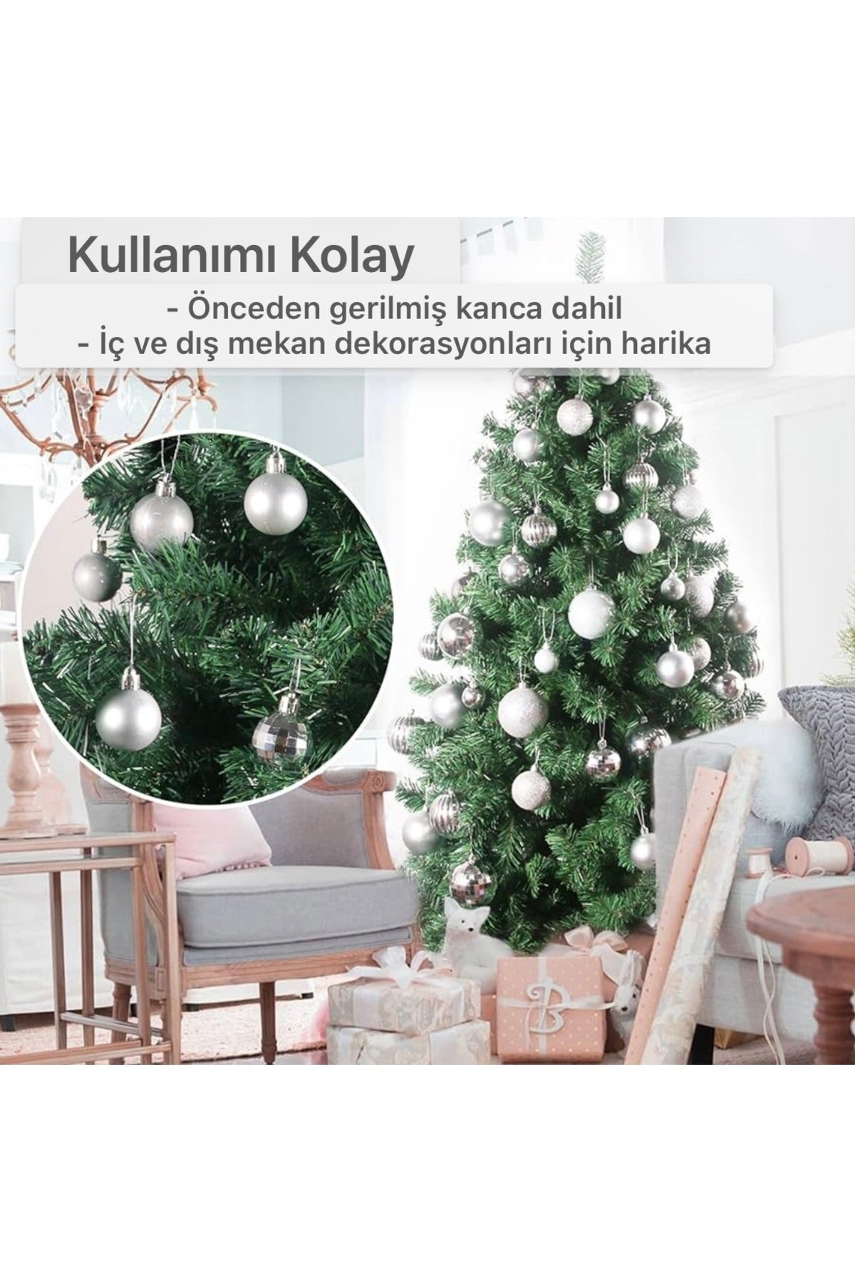 6 Adet 6 cm Değişik Desen Gümüş Renk Yılbaşı Top Süs Ağaç Süsü Parti Dekorasyon t50