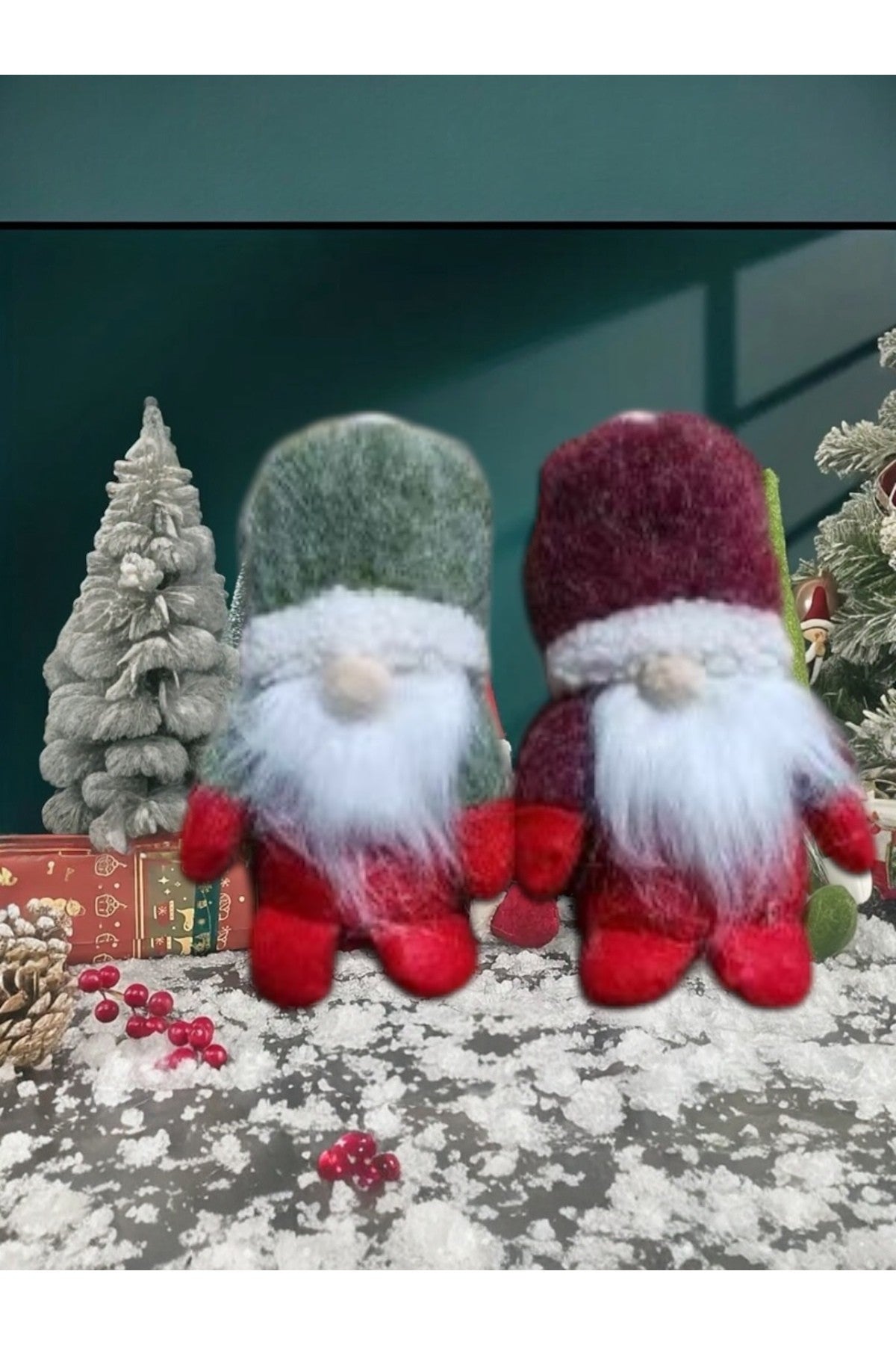 2 li Kırmızı 18 cm Gnome İskandinav Yılbaşı Şans Cücesi Parti Dekorasyon