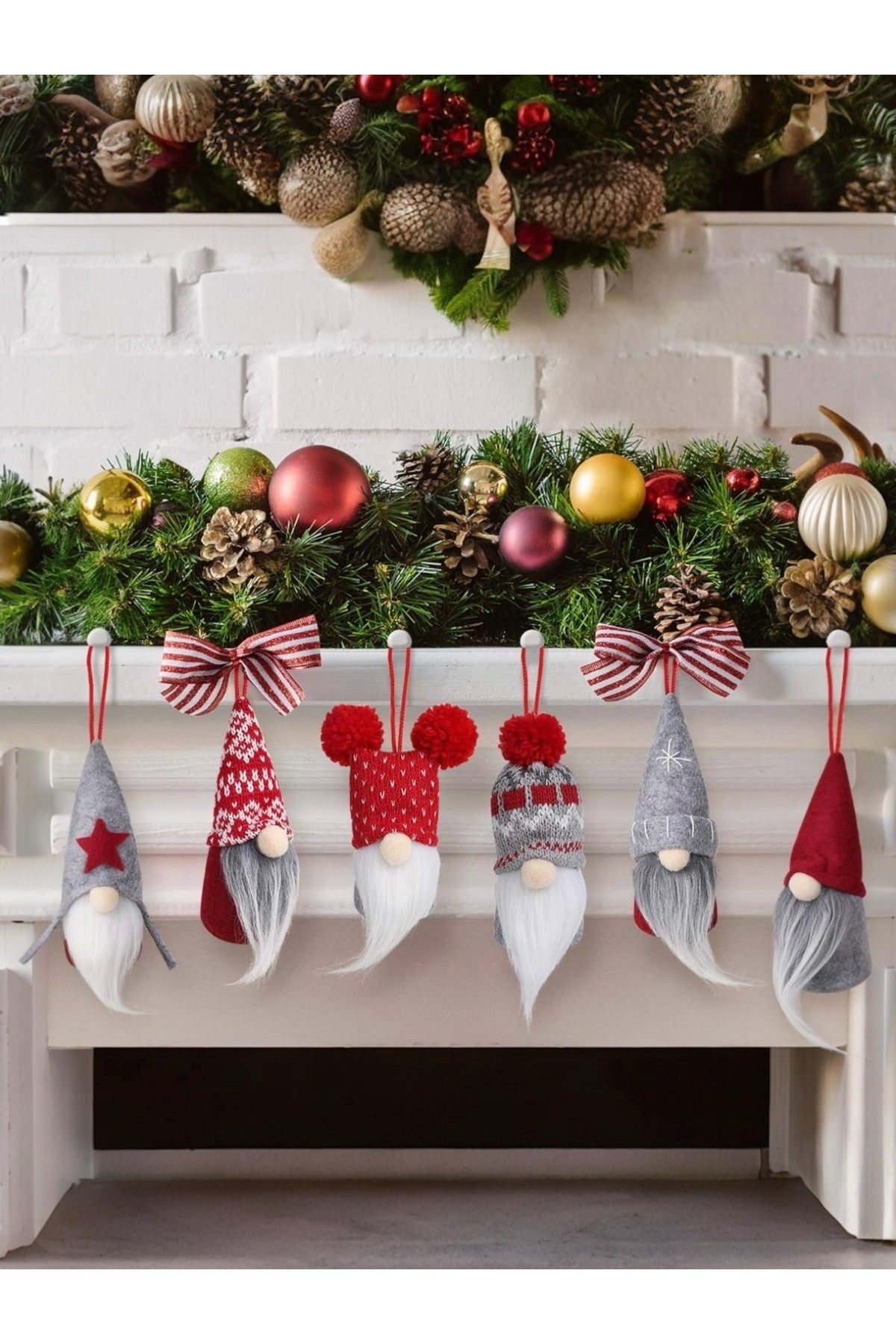 1 Adet (14-16 cm ) Gnome Yılbaşı Noel İskandinav Şans Elf Cücesi Süs Dekorasyon Yılbaşı Ağaç