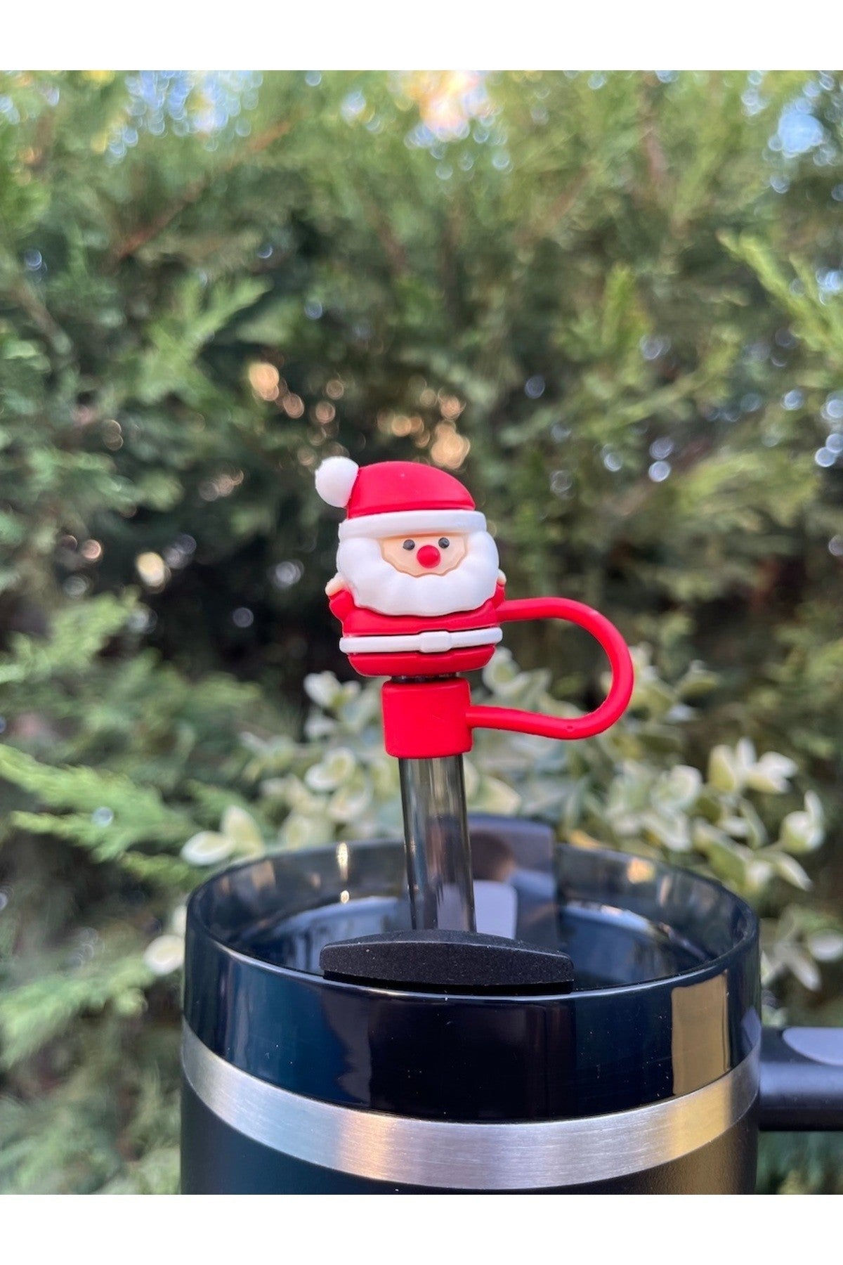 Termos Uyumlu Noel Baba Aksesuar/ Yılbaşı Konseptli Pipet Koruyucu/ Pipet Kılıfı/ Pipet Tıpası