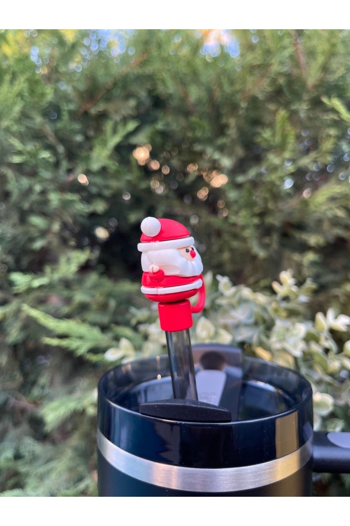 Termos Uyumlu Noel Baba Aksesuar/ Yılbaşı Konseptli Pipet Koruyucu/ Pipet Kılıfı/ Pipet Tıpası