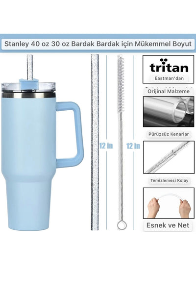 4 Adet 30cm ile Uyumlu Tritan ParıltılıSimli Pipet