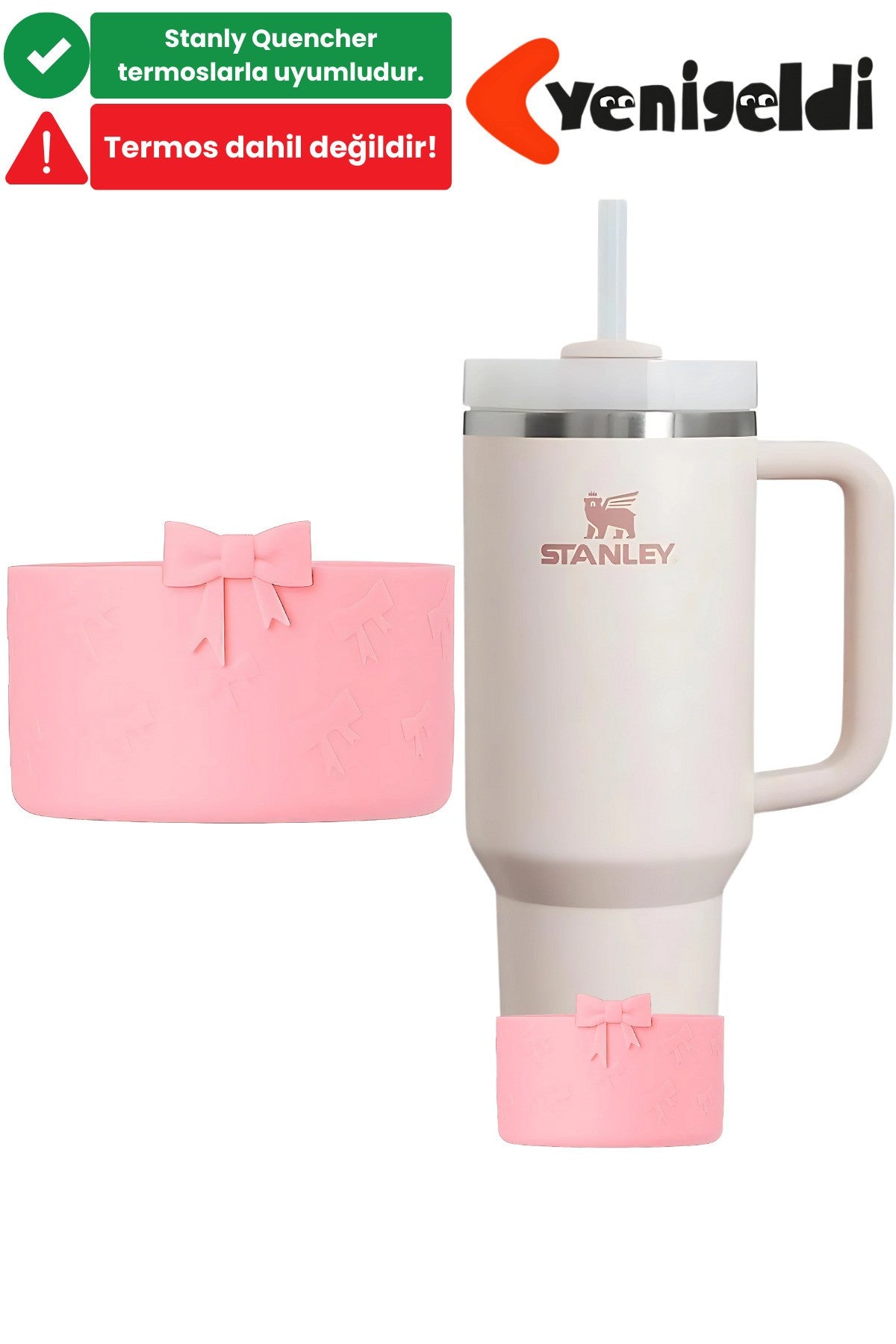 1 Adet Pembe Silikon Taban Koruyucu Stnly Quencher 30/40oz Uyumlu Kaymaz Taban Altlık