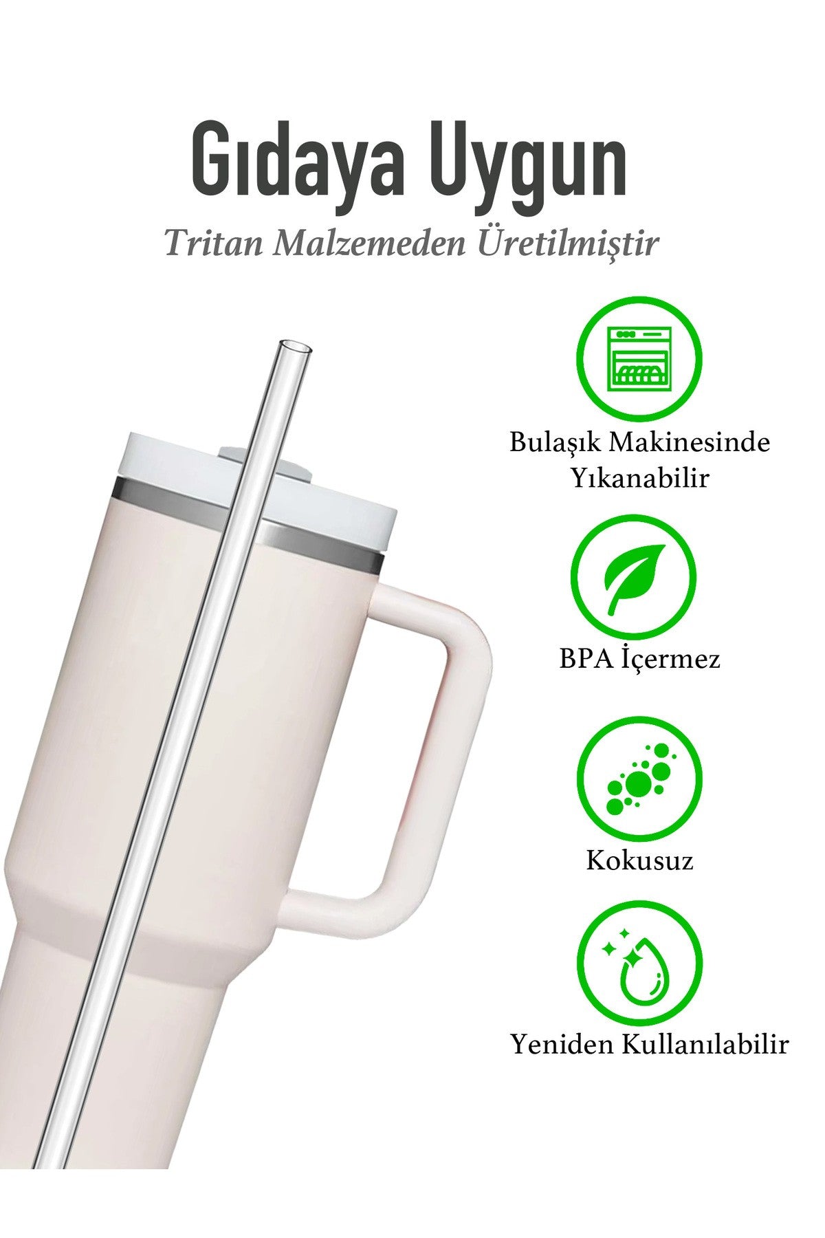 Quencher 1.18 ve 0.88 Uyumlu 6lı Pipet Termos Pipeti– Temizlik Fırçası Hediyeli - Termos Pipeti