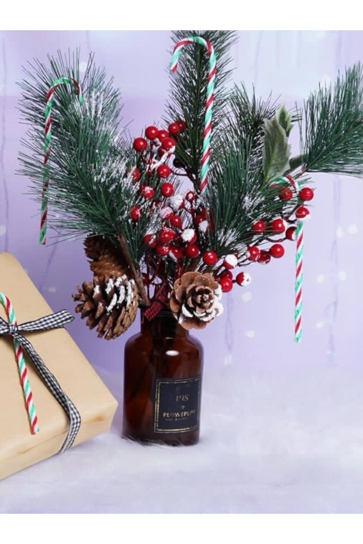 6 Adet Kırmızı Yeşil Beyaz Yılbaşı Baston Şeker Noel Ağaç Süsü Plastik Dekoratif Süs Set