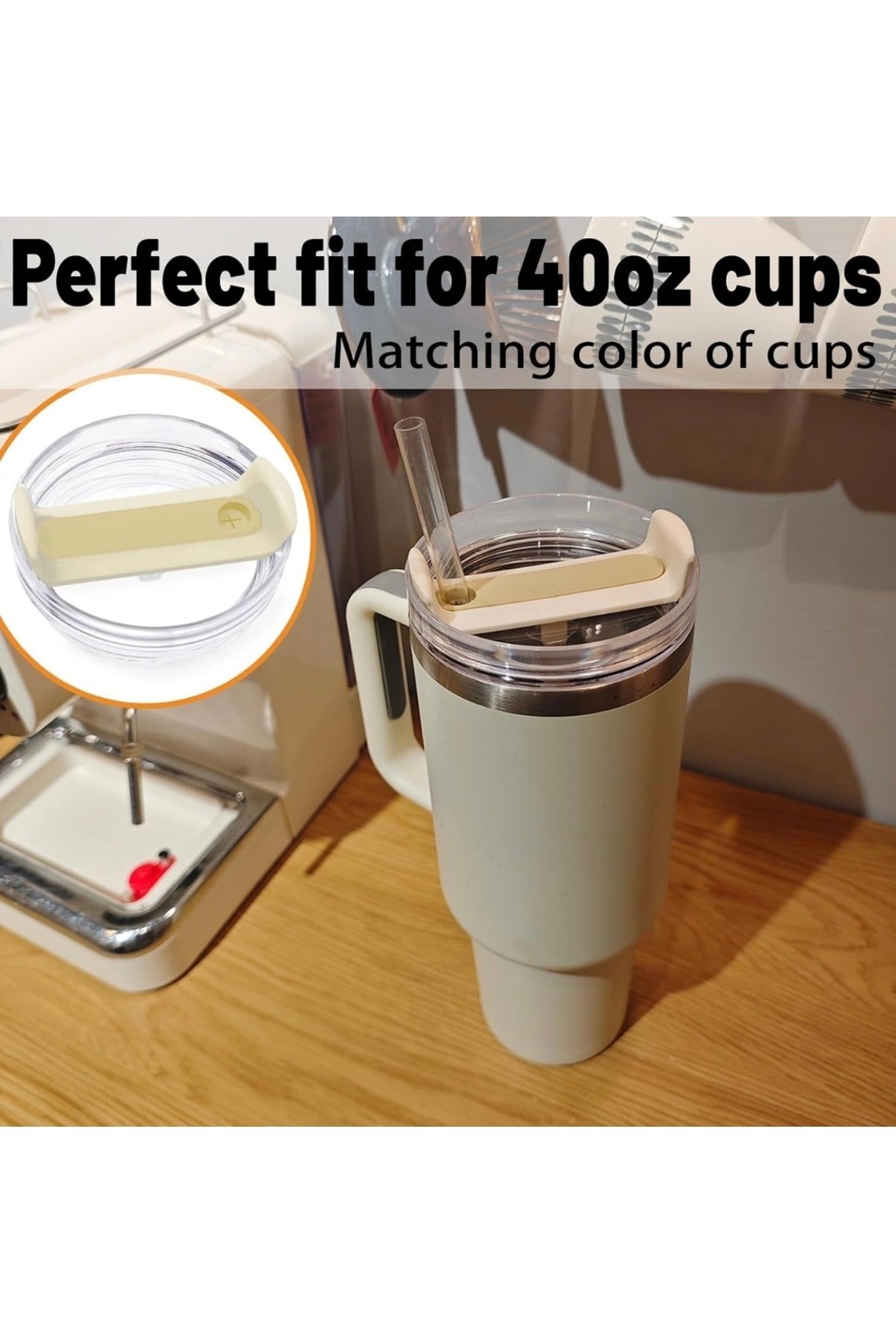 1Adet 40 OZ Tumbler Kapak Yedek Quencher Tumbler için Uygun