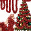 1 Adet 1.7 Metre Kırmızı Kalın Yılbaşı Püskül Süsü Tinsel Garland ,Süs t77