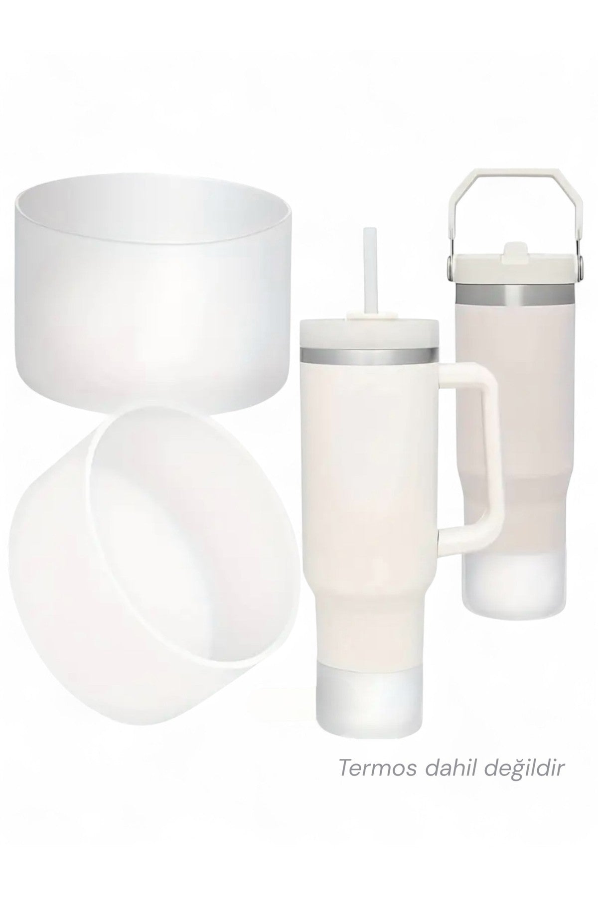 Stanly Quencher Şeffaf 30-40 oz ile Uyumlu Silikon Taban Koruyucu Kılıf