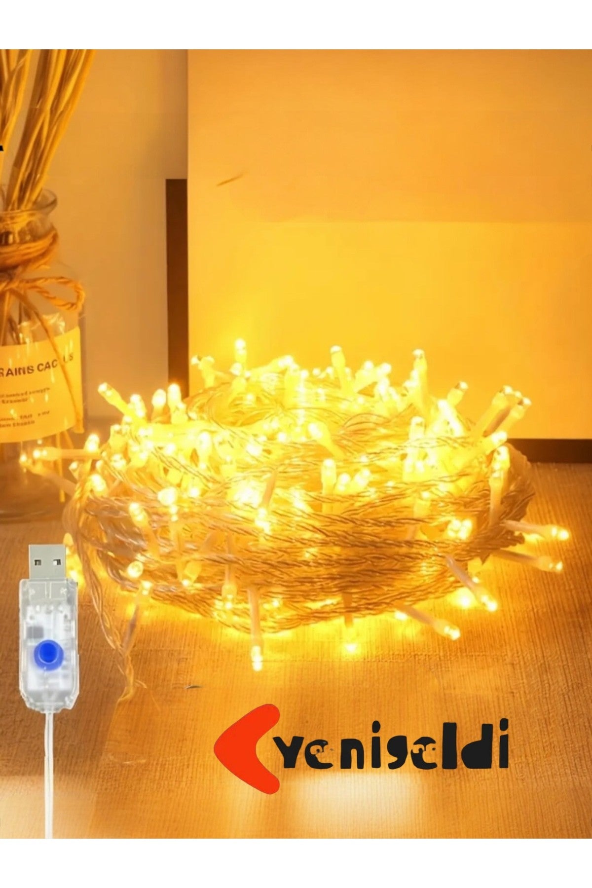 5 m ve 50 Ledli Yılbaşı Led Günışığı Usb Girişli Noel Dekorasyon Üç Kademeli