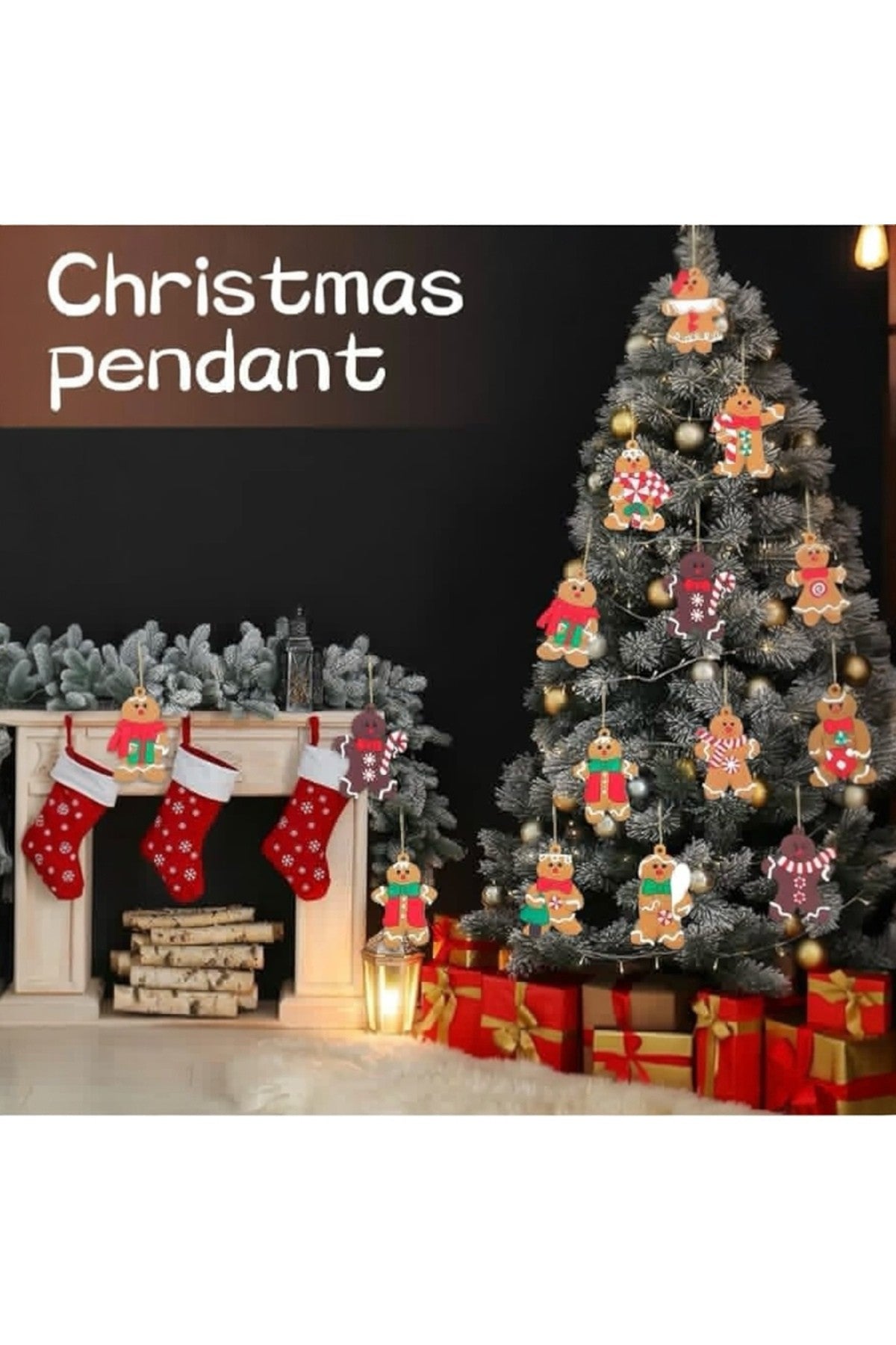 4.5-5 cm Mini Noel Süsleri 3’lü Kurabiye Adam Yılbaşı Ağacı Süsü Gingerbread Dekoratif Ornament