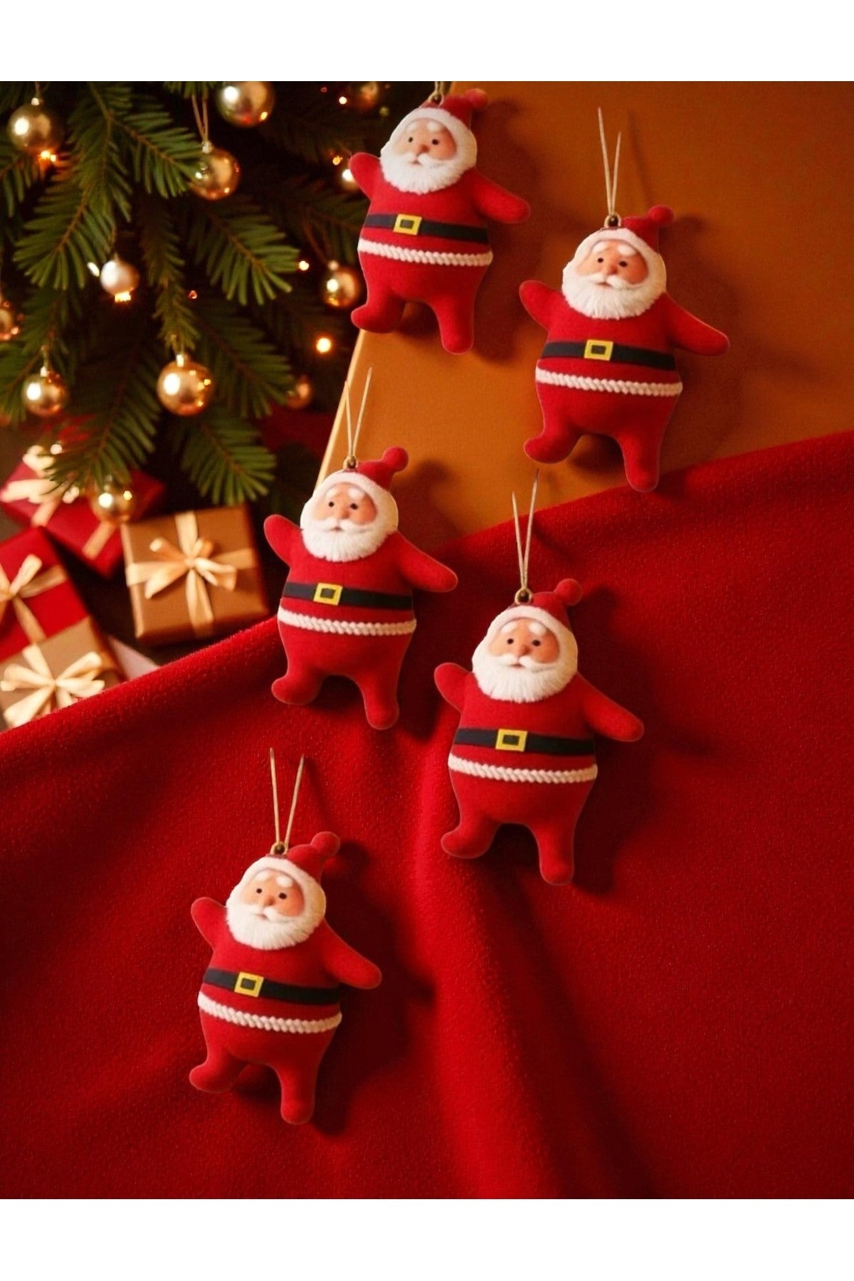 6 Adet Noel Baba Yılbaşı Ağacı Süsü