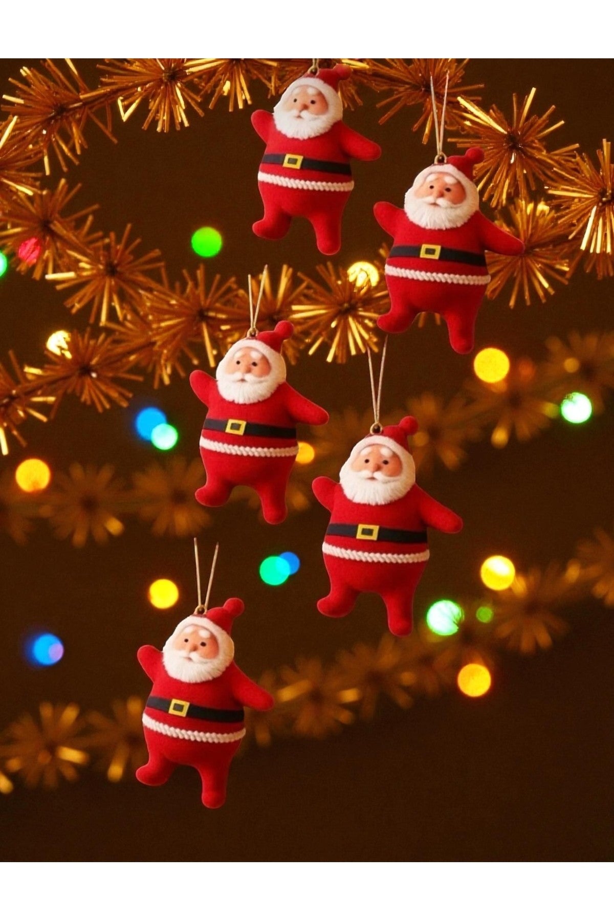 6 Adet Noel Baba Yılbaşı Ağacı Süsü