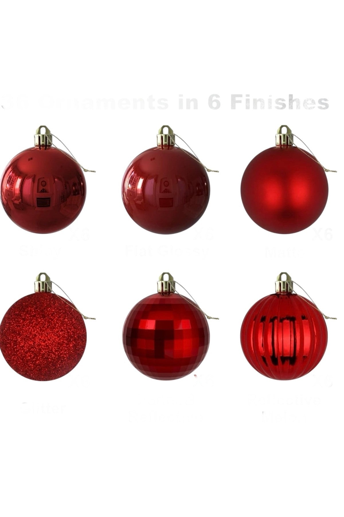 12'li Kırmızı 6 Cm Yılbaşı Topu, Noel Topu,çam Ağacı Topu,süs Topu