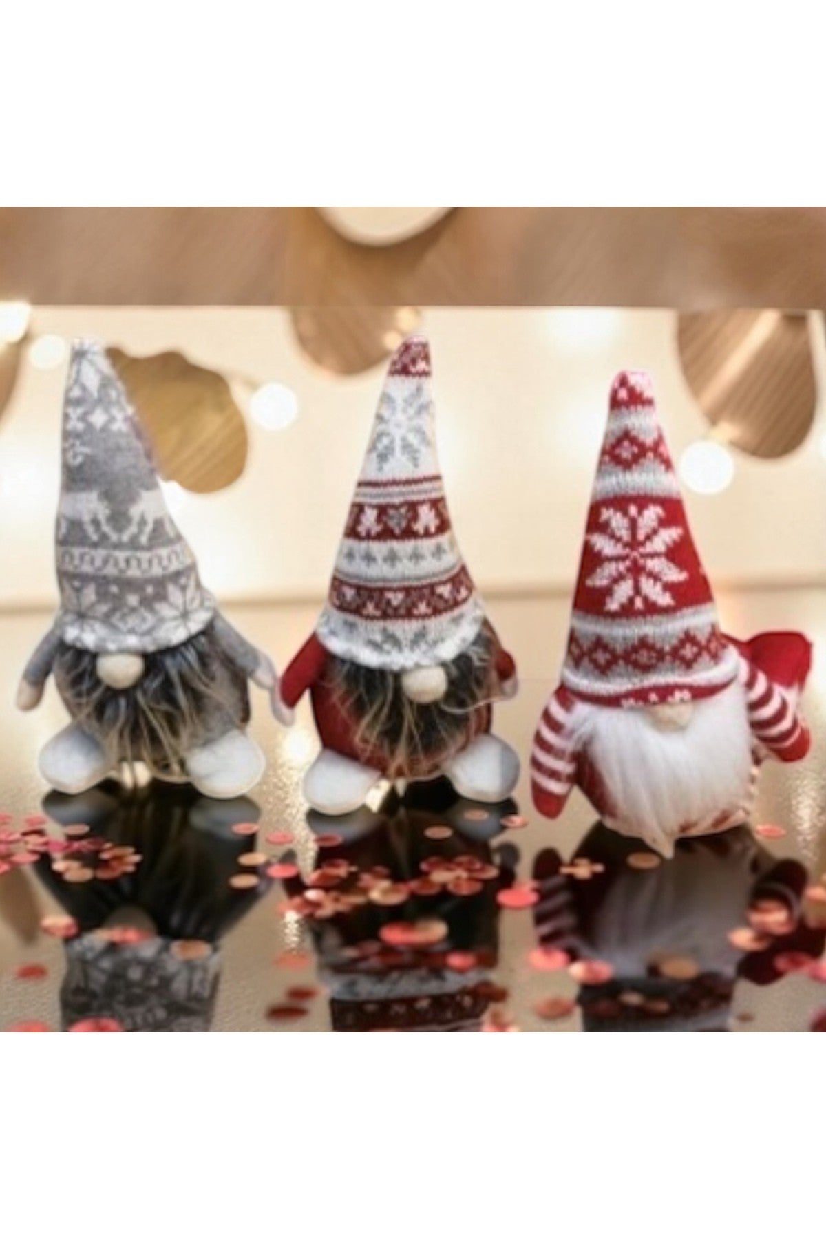 1 Adet 18 cm Burnu Yanan Yılbaşı Gnome Şans Cücesi İskandinav Yılbaşı Cücesi