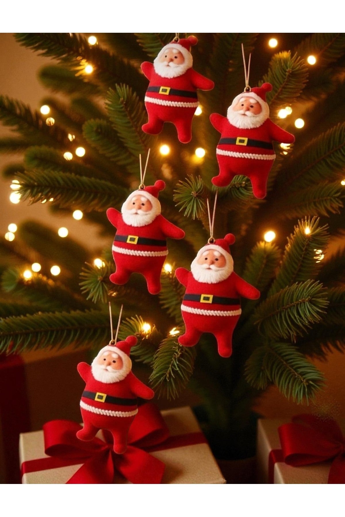 6 Adet Noel Baba Yılbaşı Ağacı Süsü