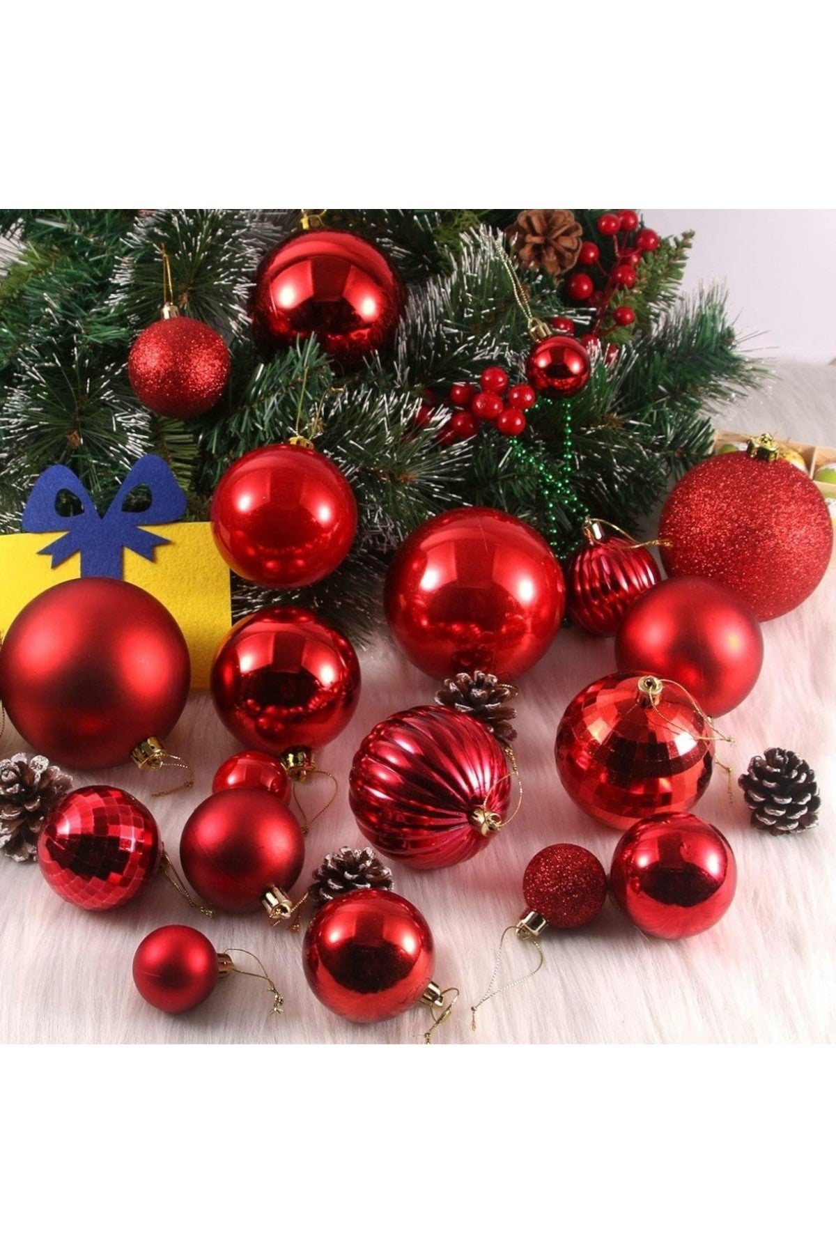 12'li 6cm. Çam Ağacı Süsü, Yılbaşı Süsü