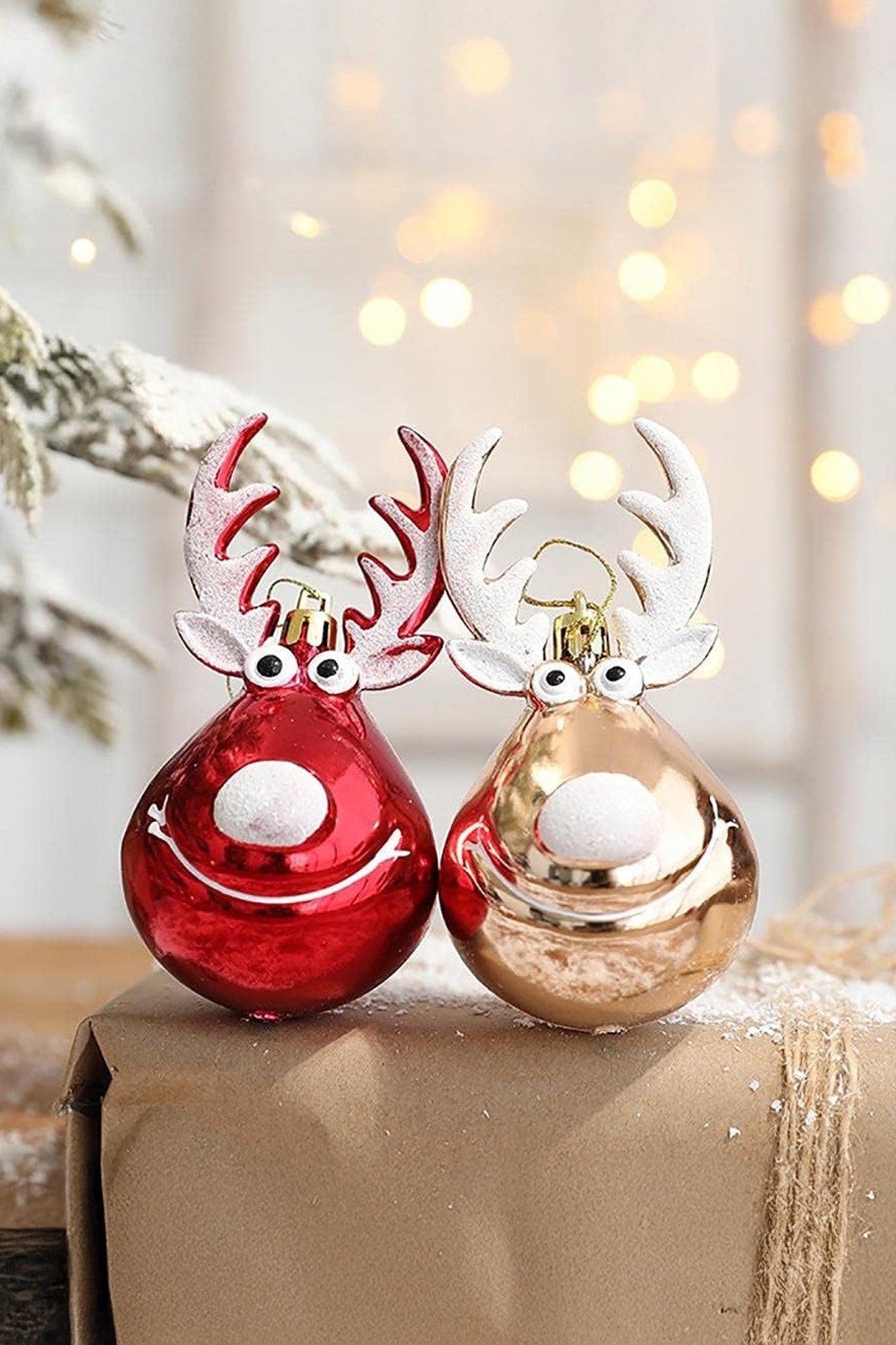 Yılbaşı Süsü Altın Geyik Figürlü Yılbaşı Ağacı Süsü Noel Dekoru Parlak Sevimli Noel Süsü Ağaç