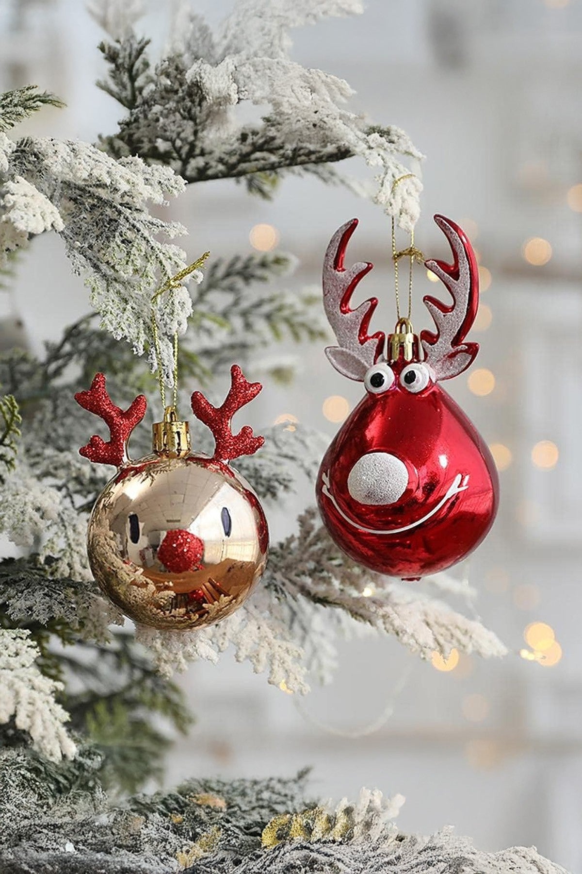 Yılbaşı Süsü Altın Geyik Figürlü Yılbaşı Ağacı Süsü Noel Dekoru Parlak Sevimli Noel Süsü Ağaç